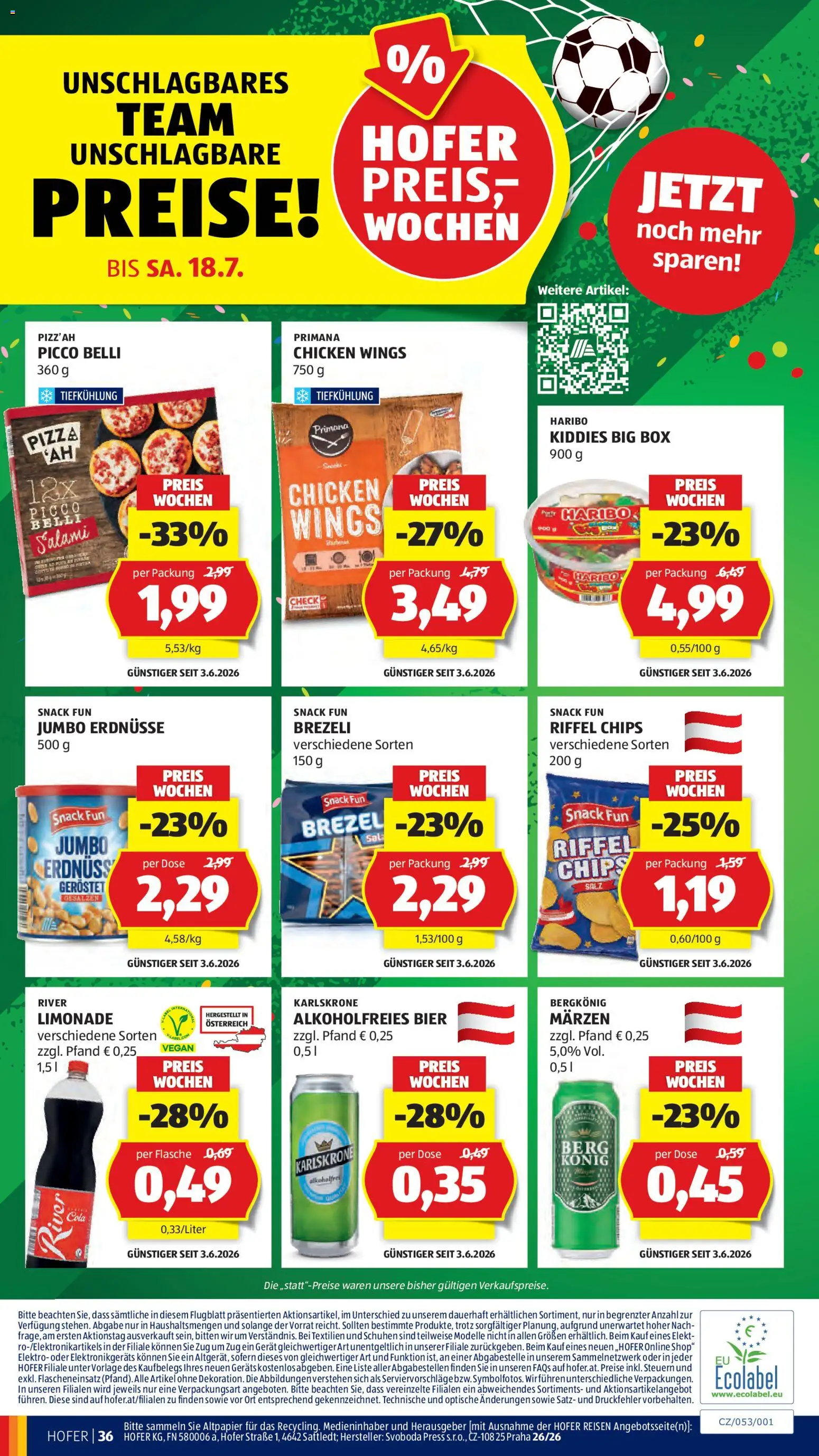 Hofer Flugblatt gültig ab 19.06.2026 | Seite: 42 | Produkte: Chips, Salz, Папионка, Box