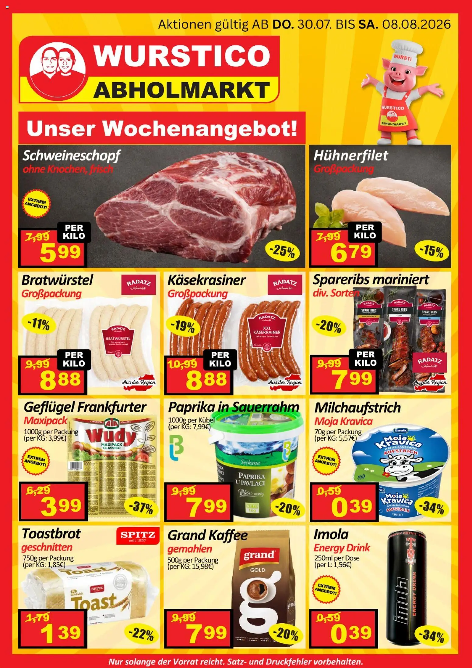 Wurstico Abholmarkt Flugblatt gültig ab 30.07.2026 | Seite: 1