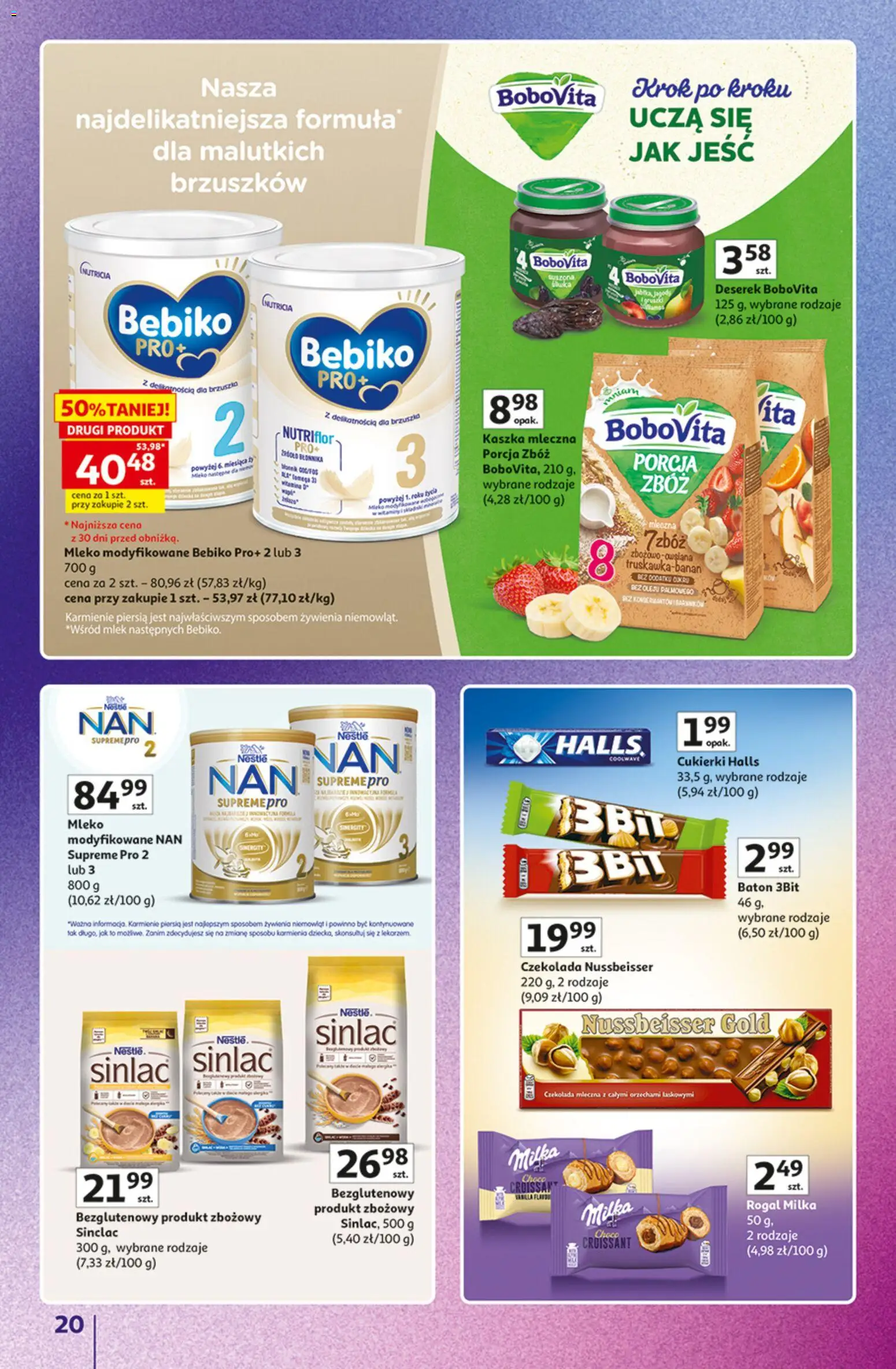 Auchan gazetka - Znane marki od 15.10.2026 | Strona: 20 | Produkty: Czekolada mleczna, Milka, Mleko modyfikowane, Mleko