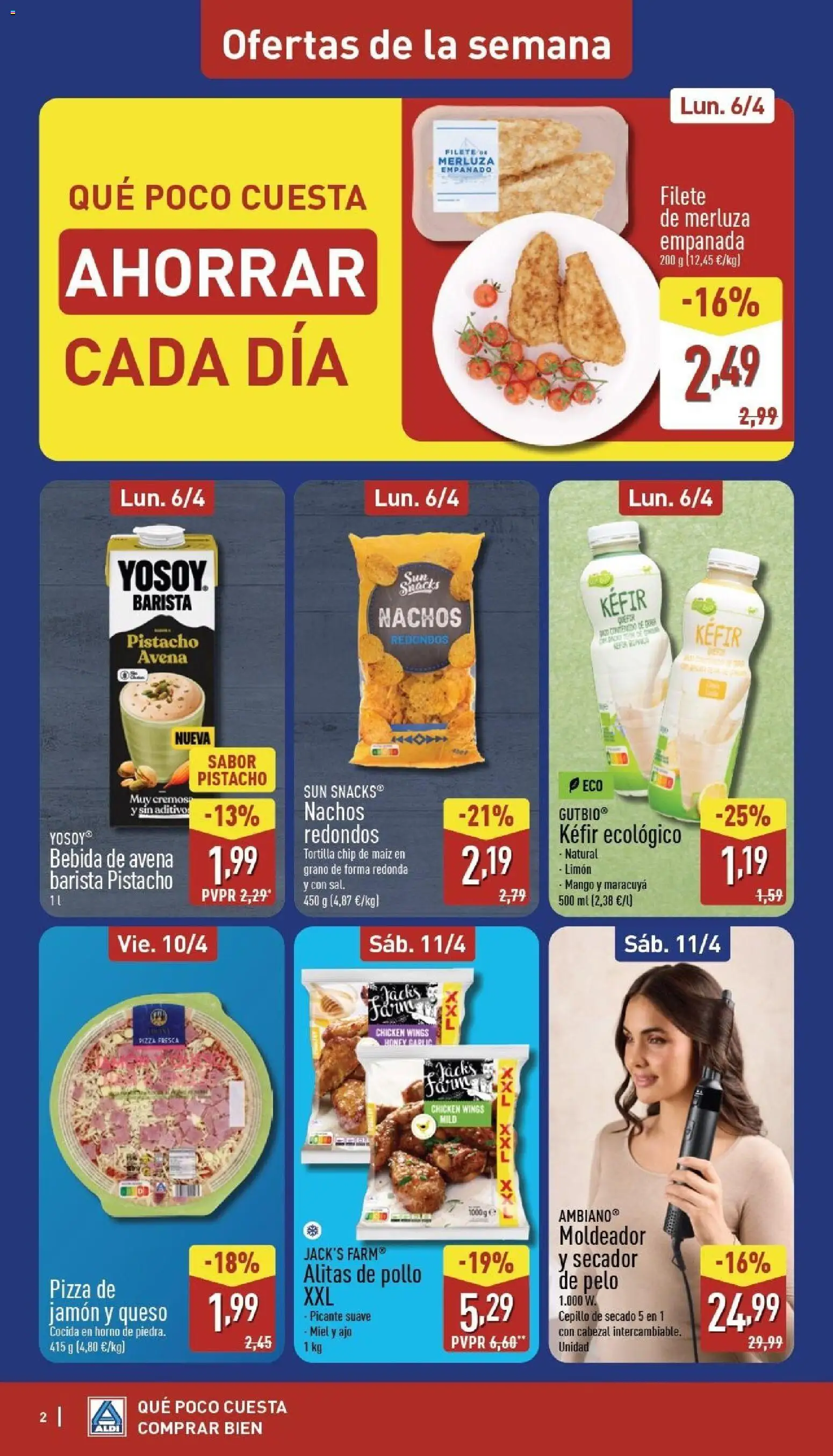 Aldi folleto Península │ válido desde el 06.04.2026 | Página: 2 | Productos: Ψηφιακή κάμερα, Jamón, Pizza, Filete