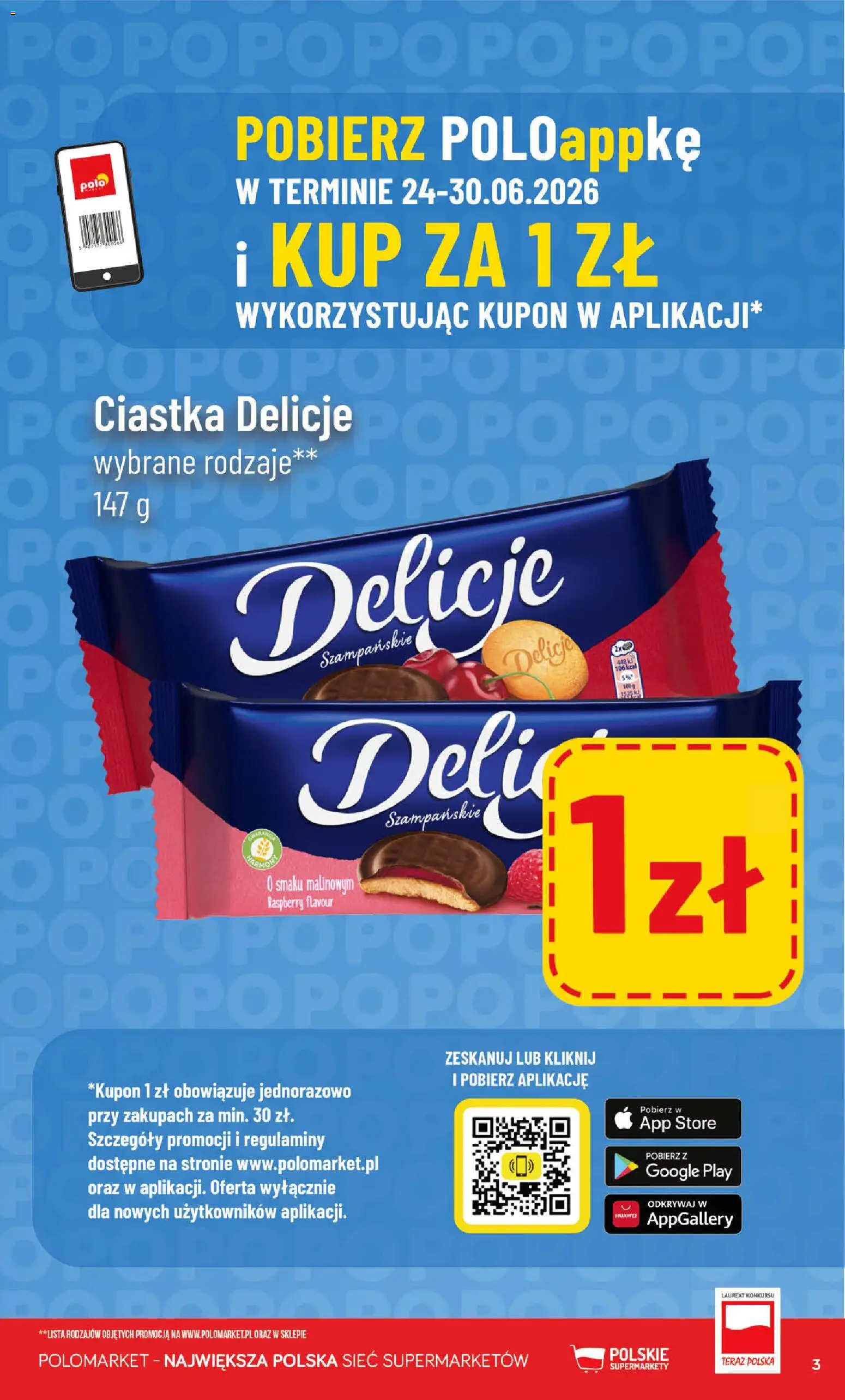 POLOmarket gazetka - Kupuj taniej z POLOappką od 24.06.2026 | Strona: 3 | Produkty: Ciastka