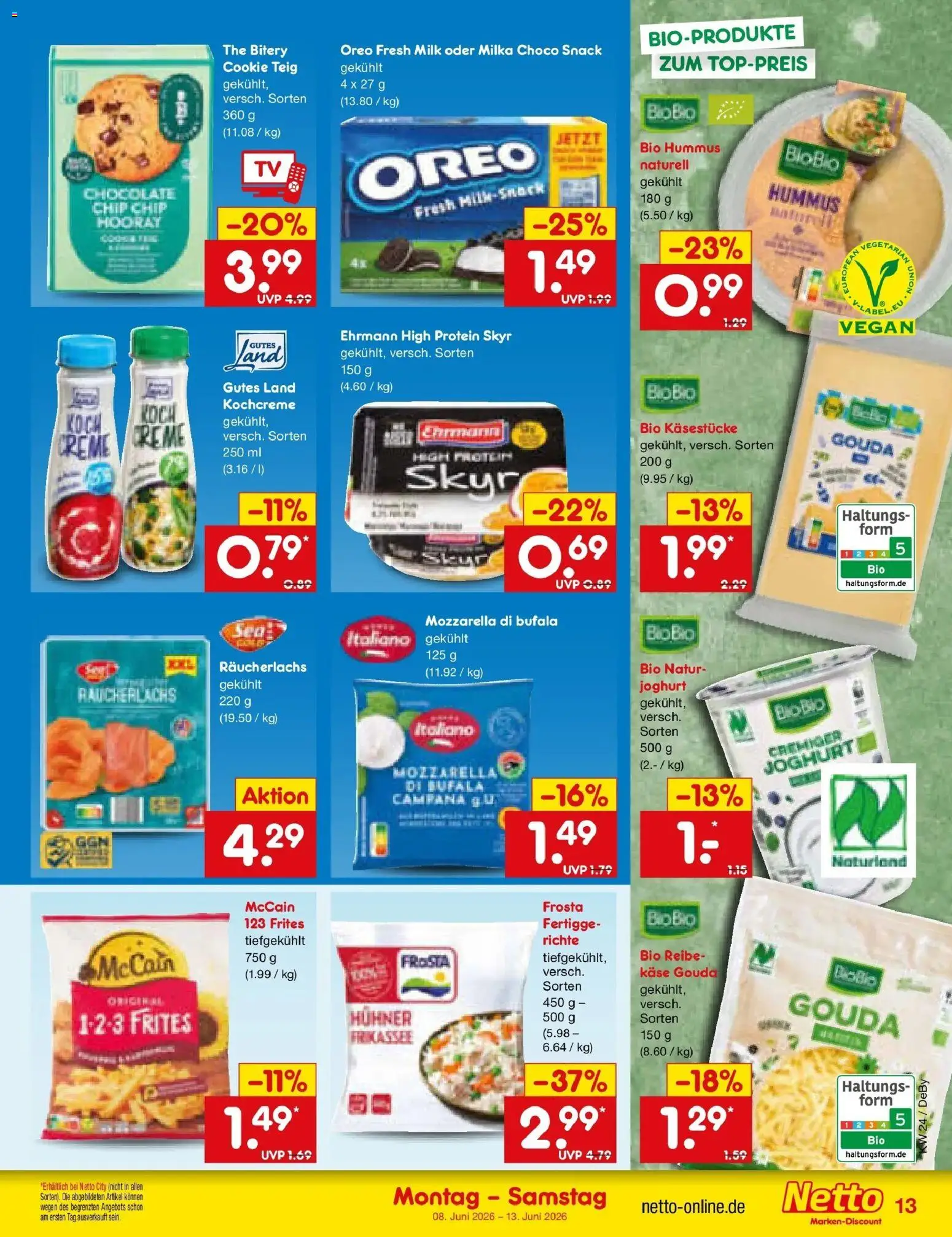 Netto Marken-Discount Prospekt Buttenwiesen – gültig ab 08.06.2026 | Seite: 21 | Produkte: Joghurt, Gouda, Frosta, TV