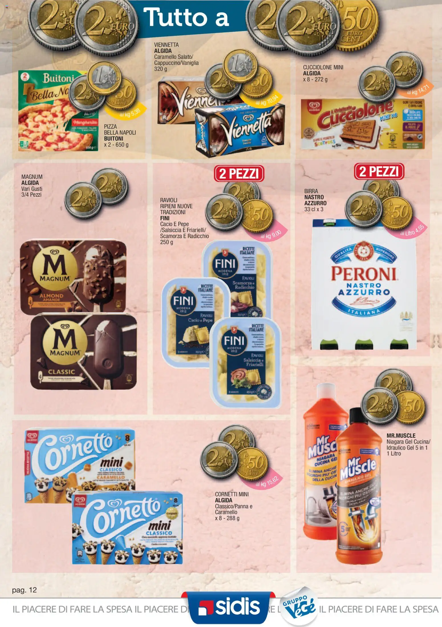 Volantino Sidis del 05/10/2026 | Pagina: 12 | Prodotti: Birra, Magnum, Nocciole, Ravioli