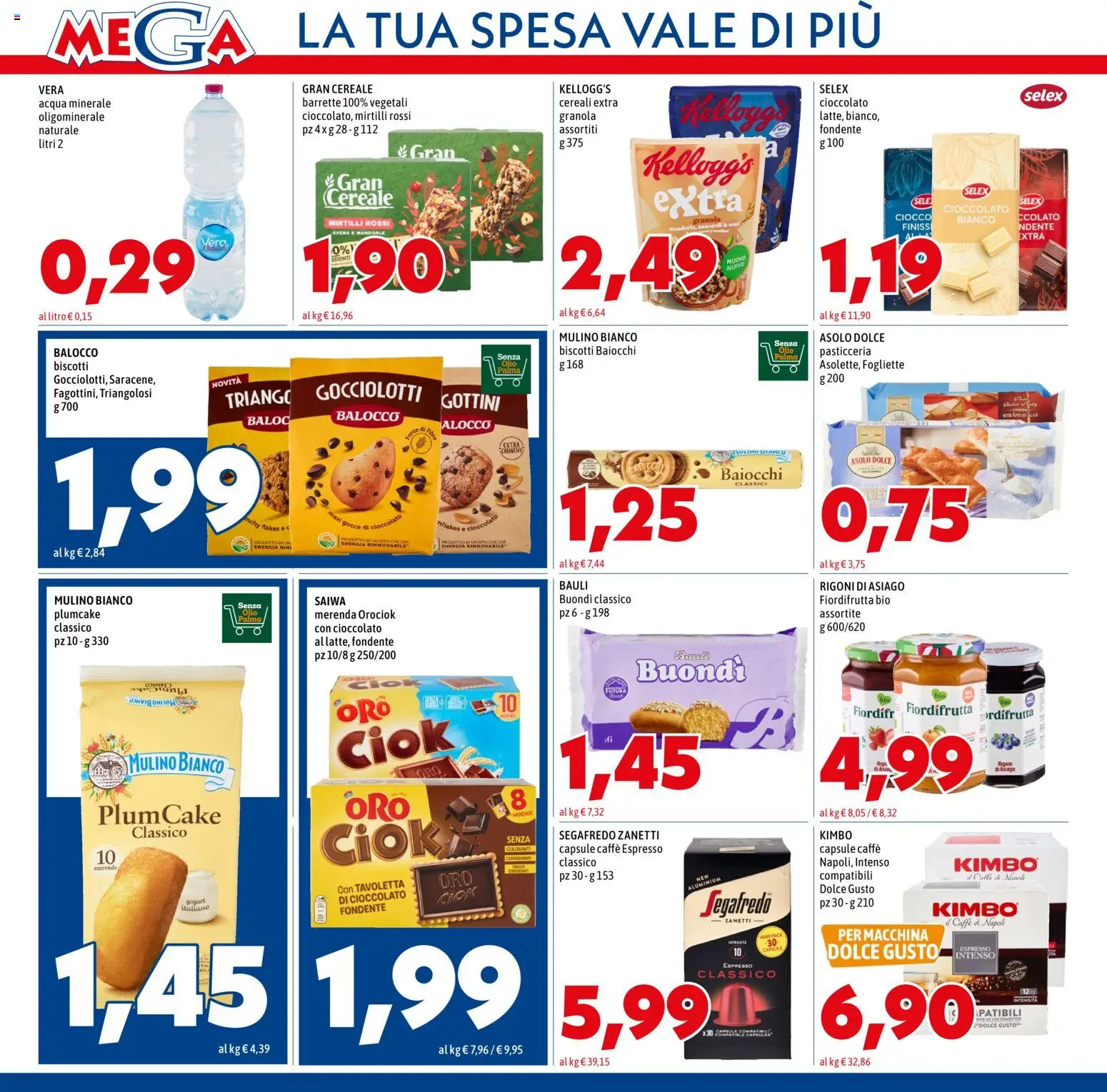 Volantino Mega del 20/08/2026 | Pagina: 10 | Prodotti: Cioccolato, Cereali, Biscotti, Tavoletta