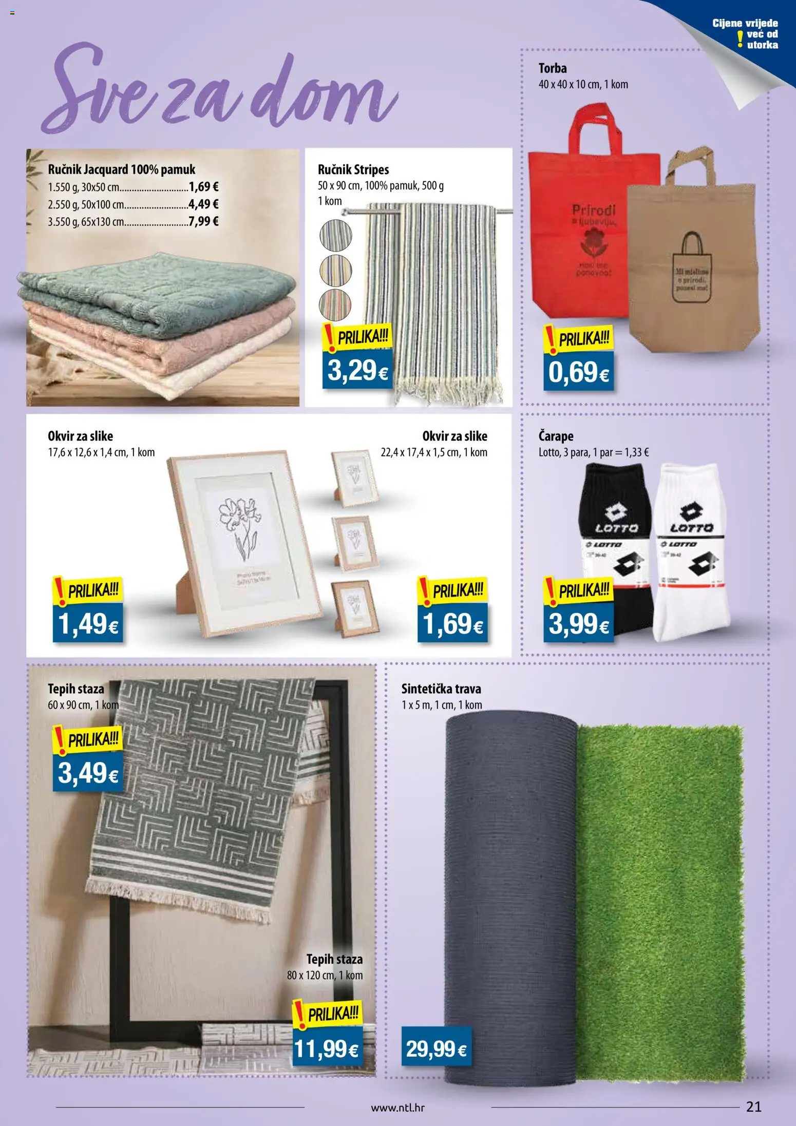 NTL katalog | vrijedi od 24.06.2026 | Stranica: 21 | Proizvodi: Tepih, Ručnik, Čarape, Okvir za slike