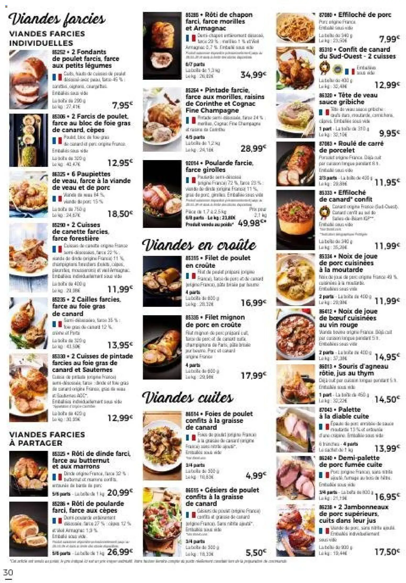 {H1} | Page: 36 | Produits: Joue de bœuf, Bloc de foie gras, Vin, Filet mignon