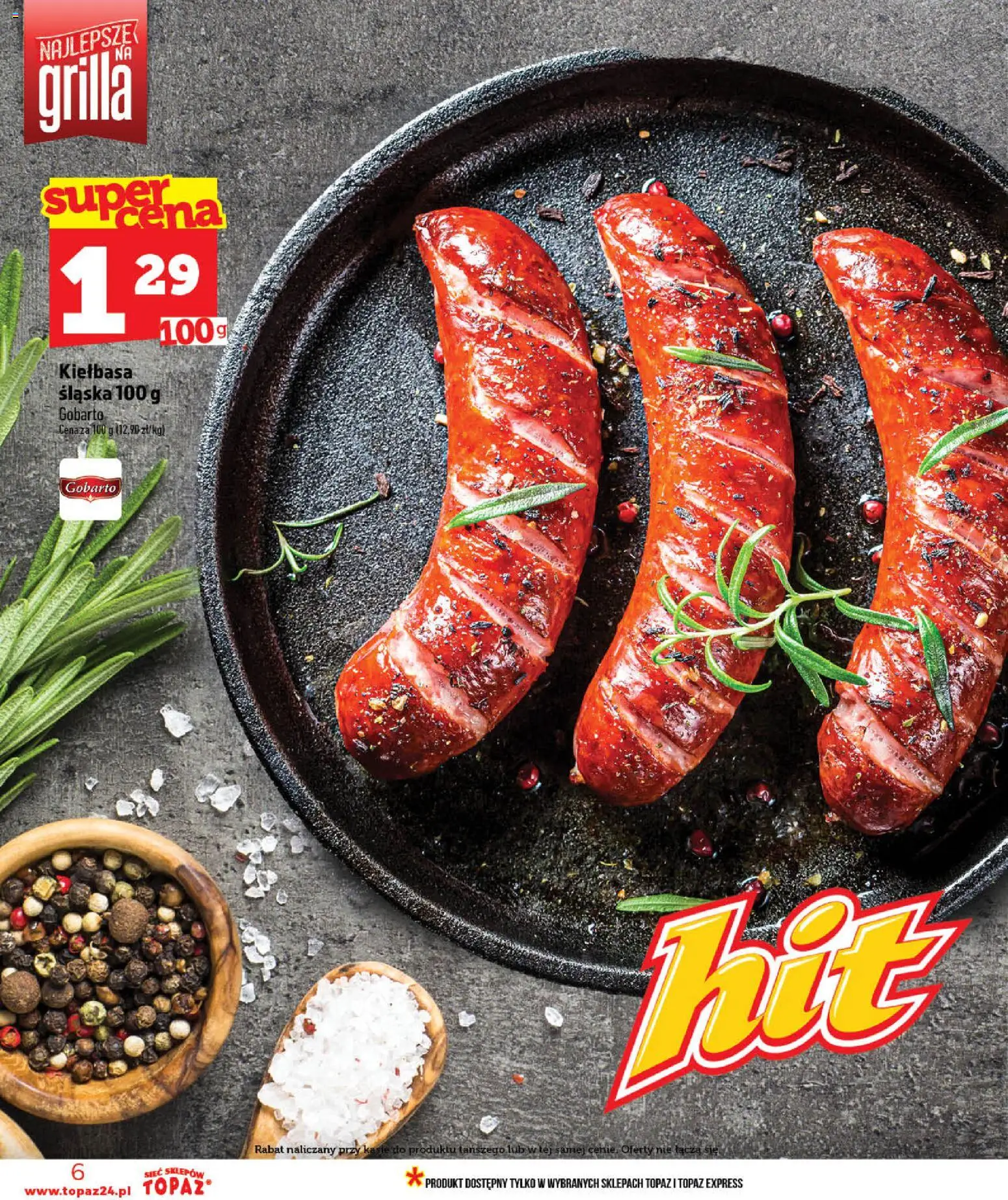Topaz gazetka - Ceny małe na stałe od 03.06.2026 | Strona: 6 | Produkty: Kiełbasa, Kiełbasa śląska