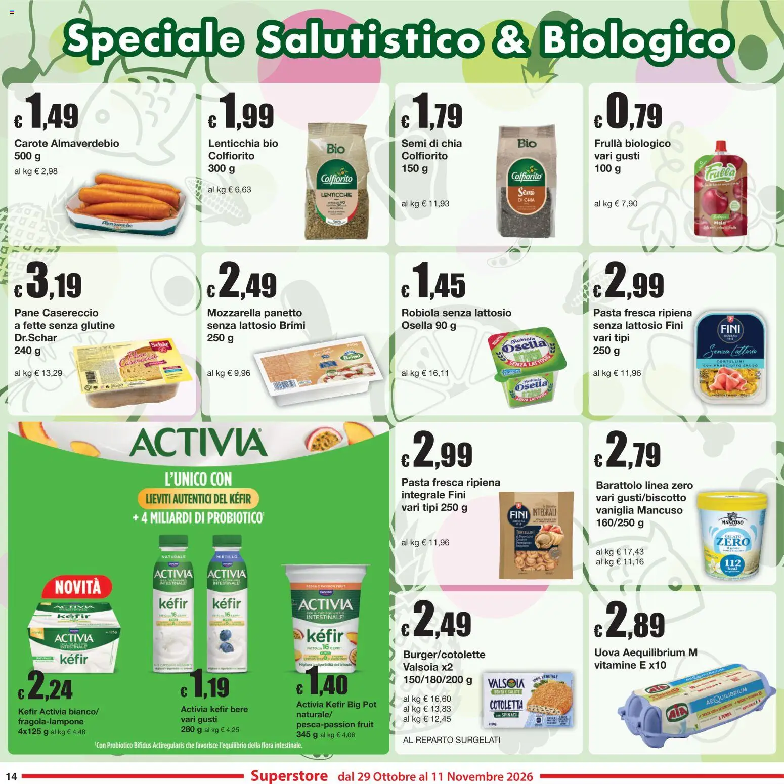 Volantino Sì con Te del 29/10/2026 | Pagina: 14 | Prodotti: Vaniglia, Kefir, Terra, Senza lattosio