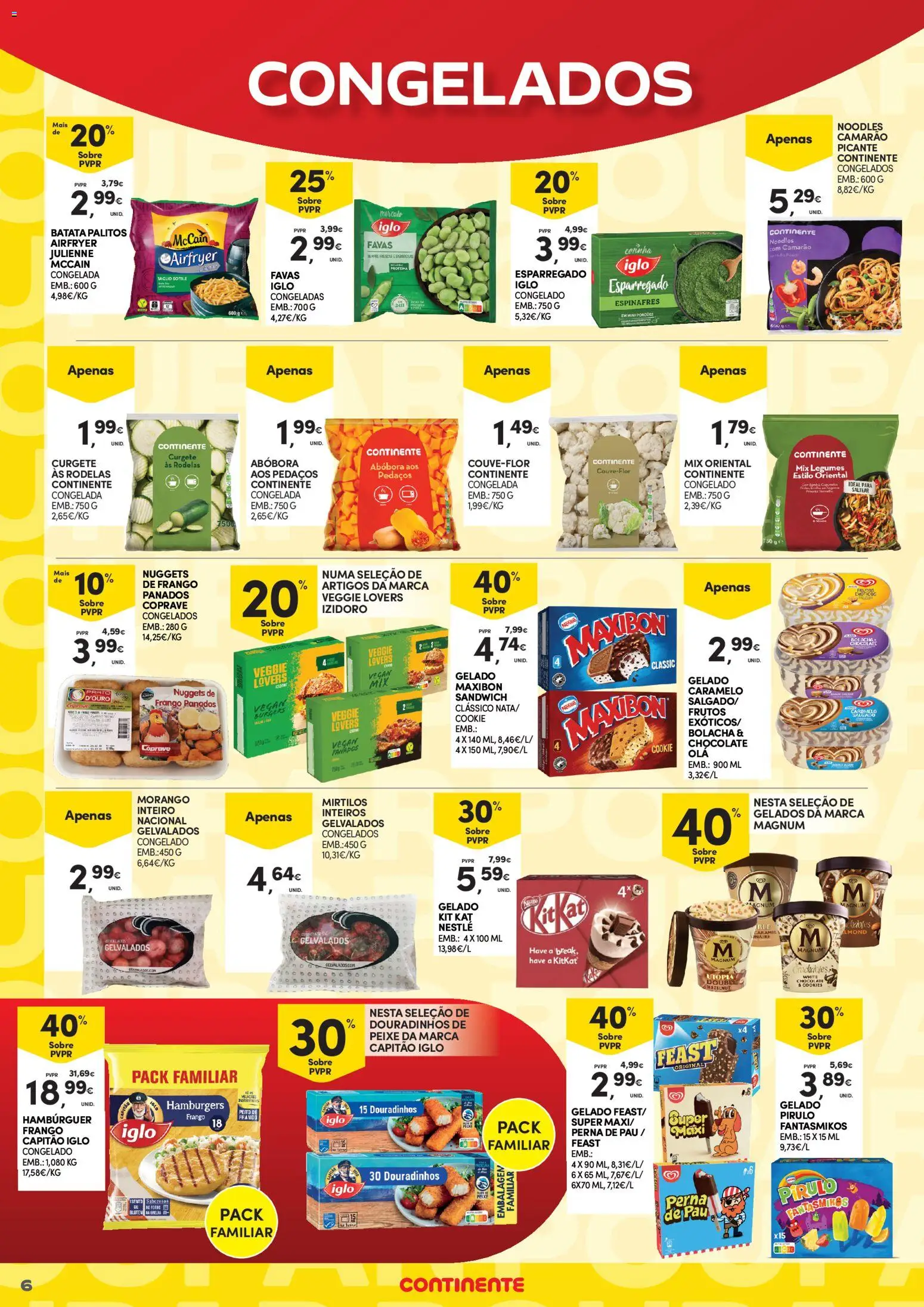 Continente - Açores Poupança para todos │ válido de 06.04.2026 | Página: 6 | Produtos: Capitão iglo, Abóbora, Peixe, Nuggets