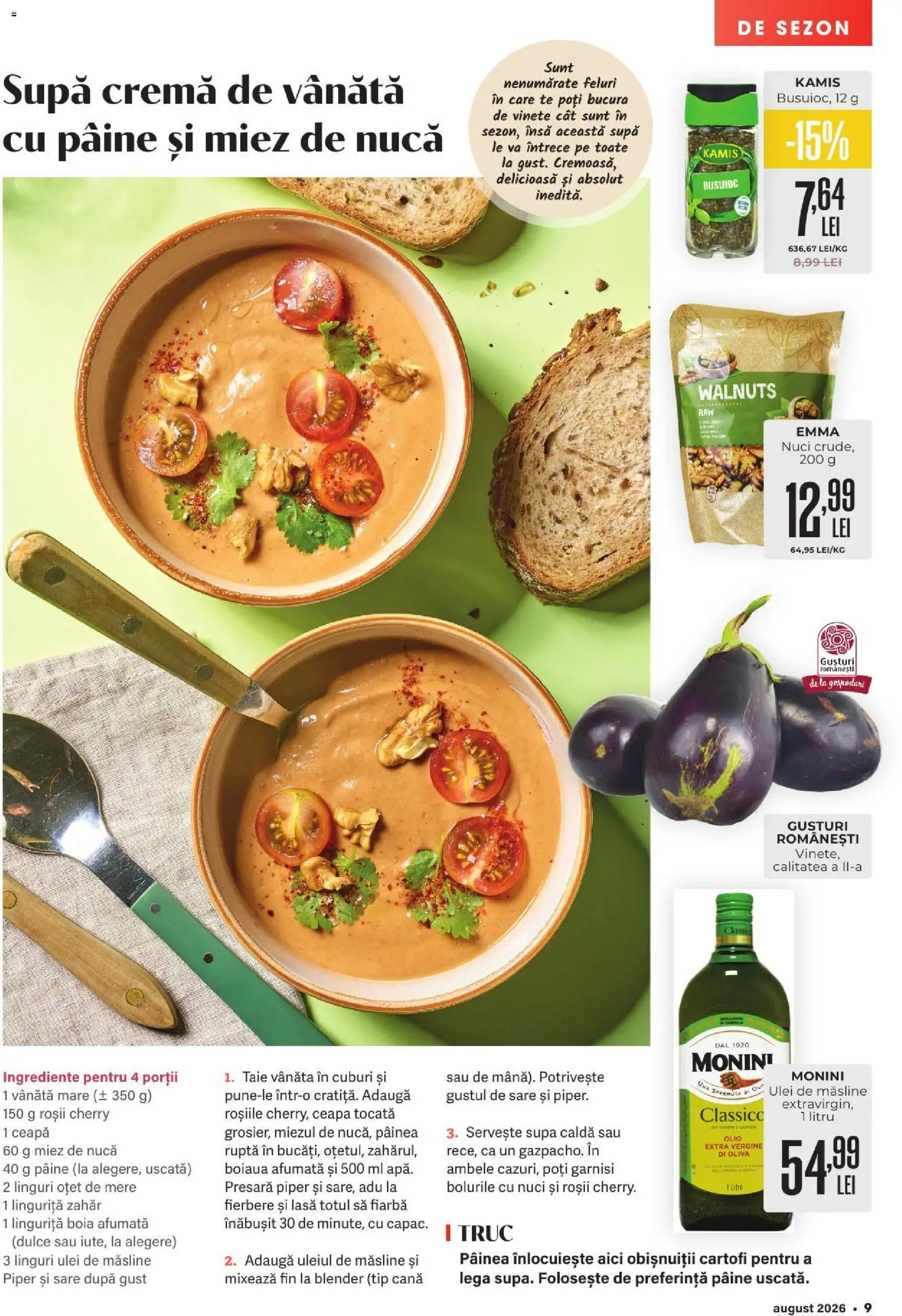 Noul catalog Mega Image – valabil de la 30.07.2026 | Pagină: 9 | Produse: Linguri, Pâine, Sare, Piper