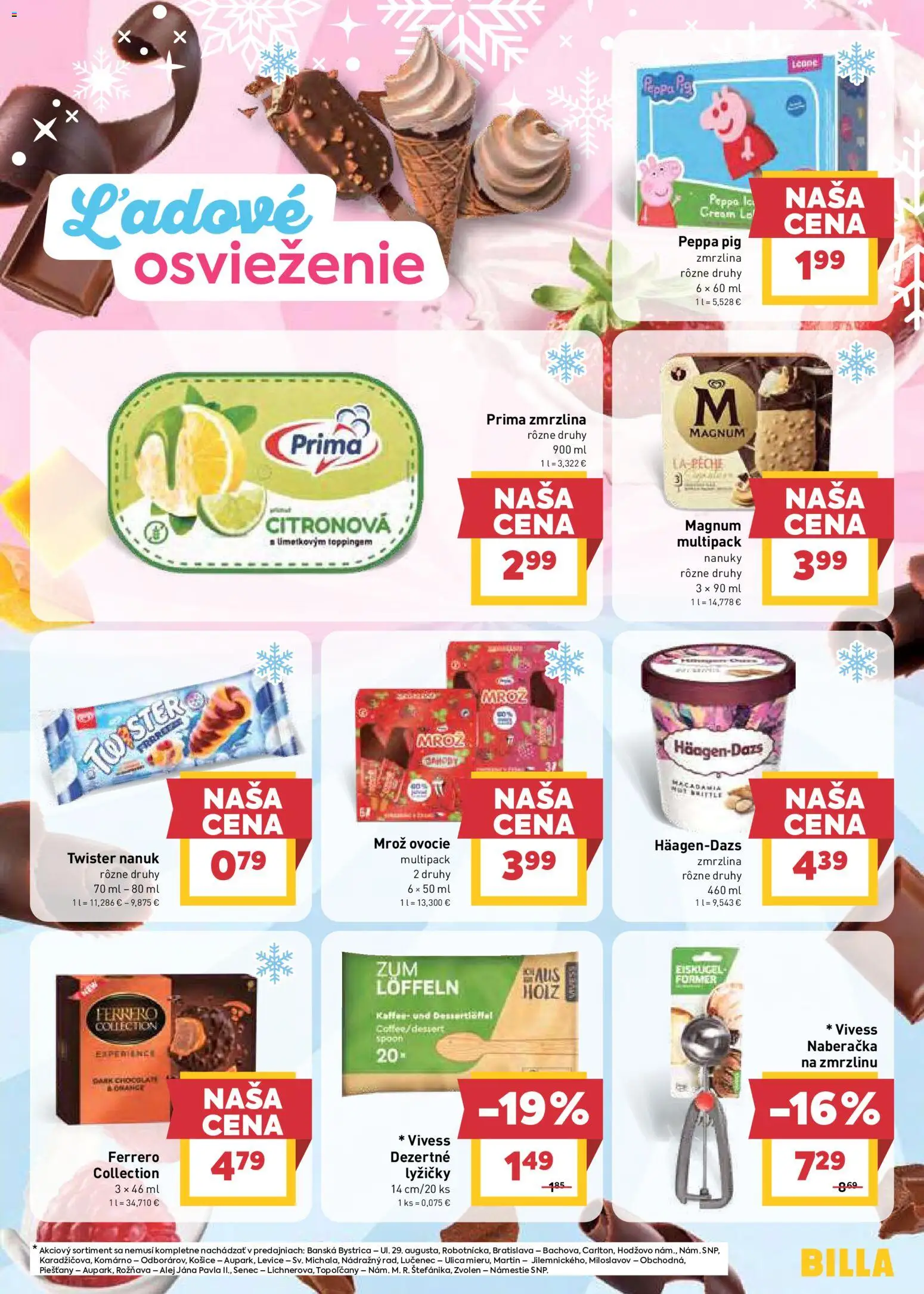 Nové Billa akcie – leták je platný od 12.08.2026 | Strana: 17 | Produkty: Häagen-Dazs, Magnum, Nanuky, Ovocie