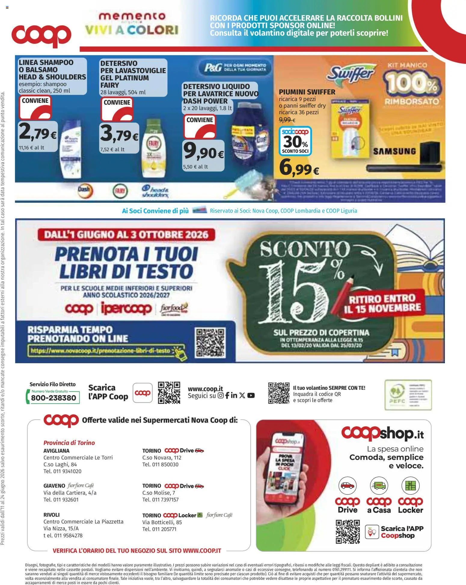 Volantino COOP del 11.06.2026 | Pagina: 44 | Prodotti: Lavatrice, Lavastoviglie, Data, Samsung