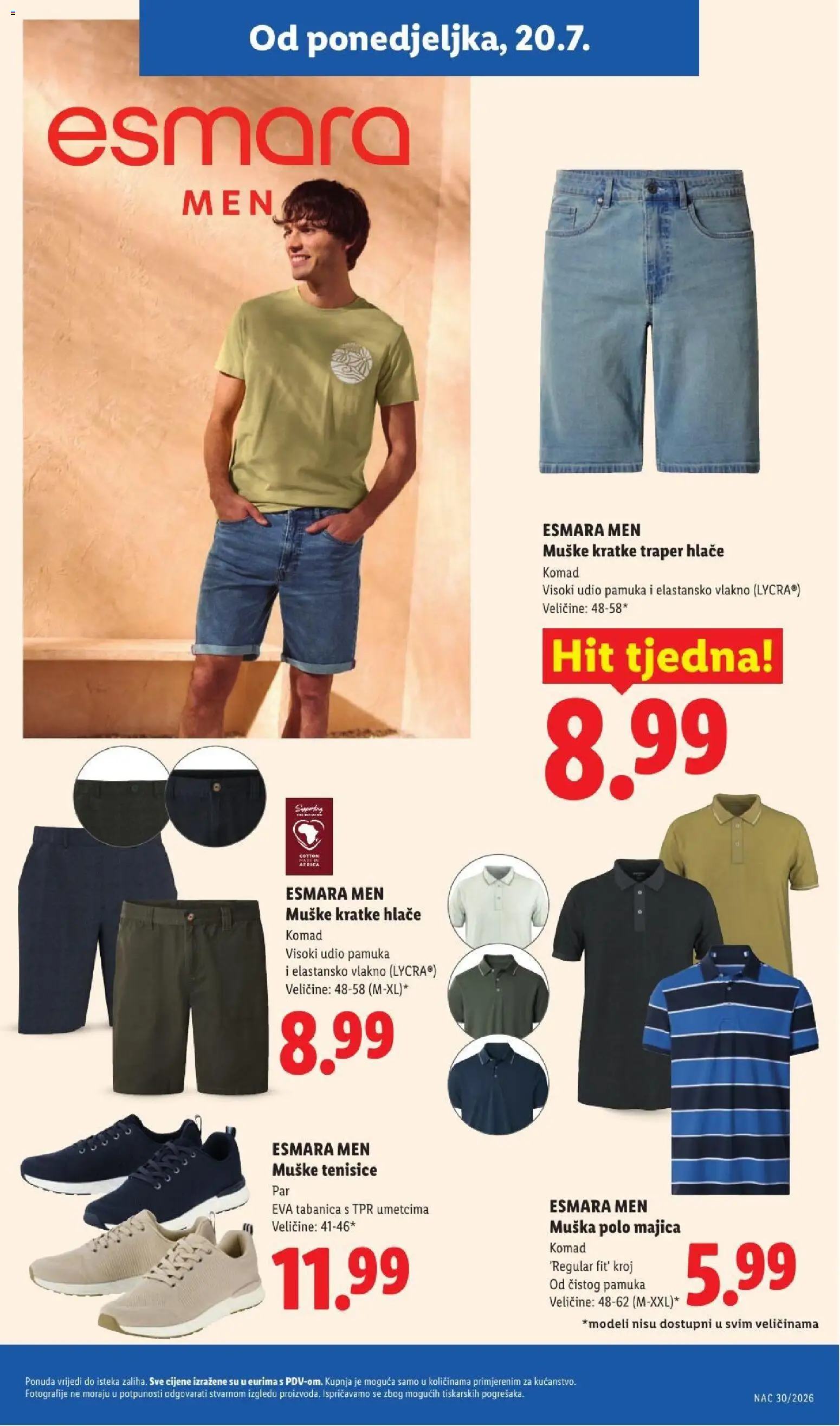 Lidl katalog | vrijedi od 20.07.2026 | Stranica: 27 | Proizvodi: Majica, Hlače, Kratke hlače, Polo majica