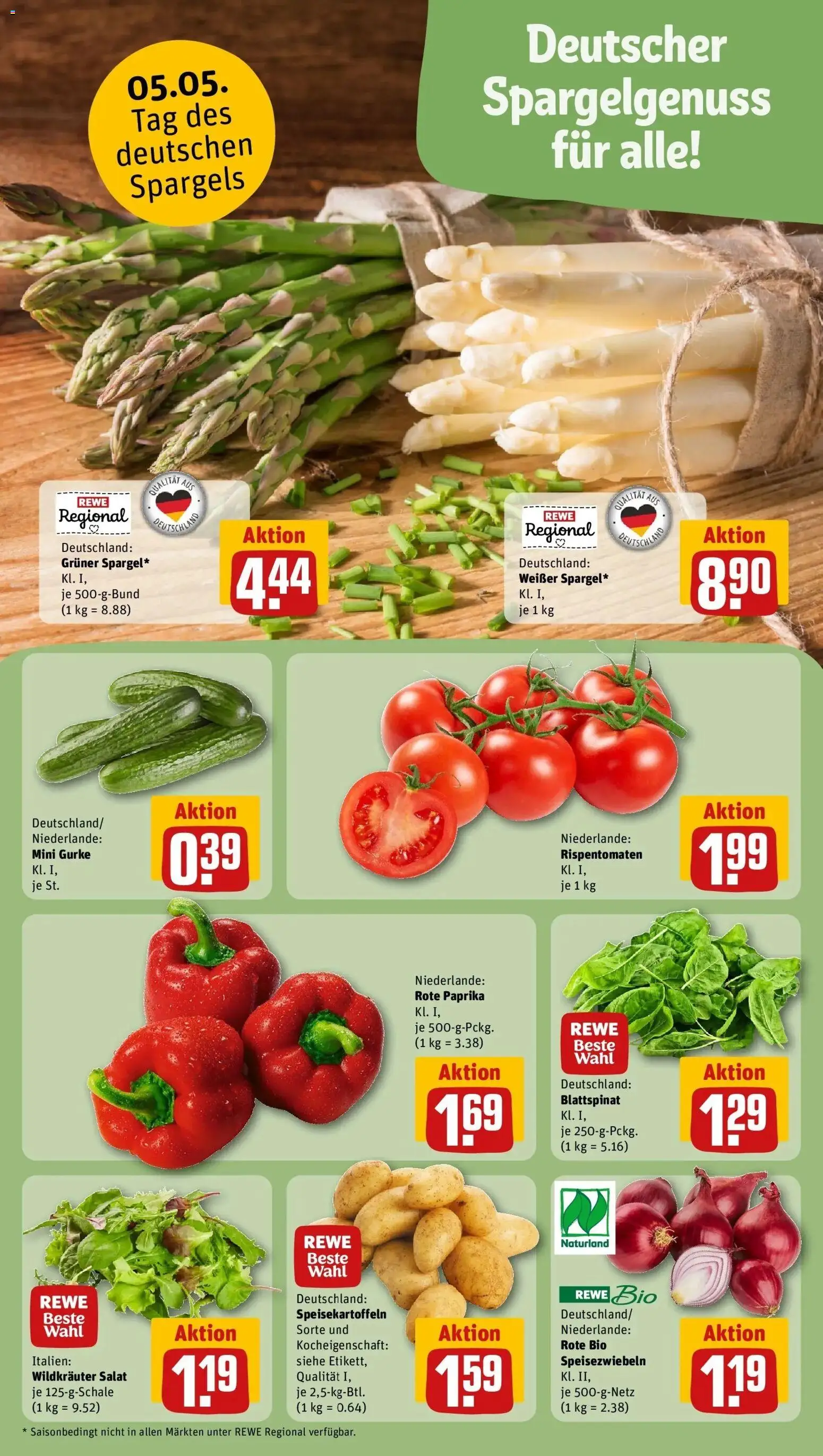 REWE Prospekt ab 04.05.2026 zum Blättern » Angebote | Seite: 11 | Produkte: Paprika, Salat