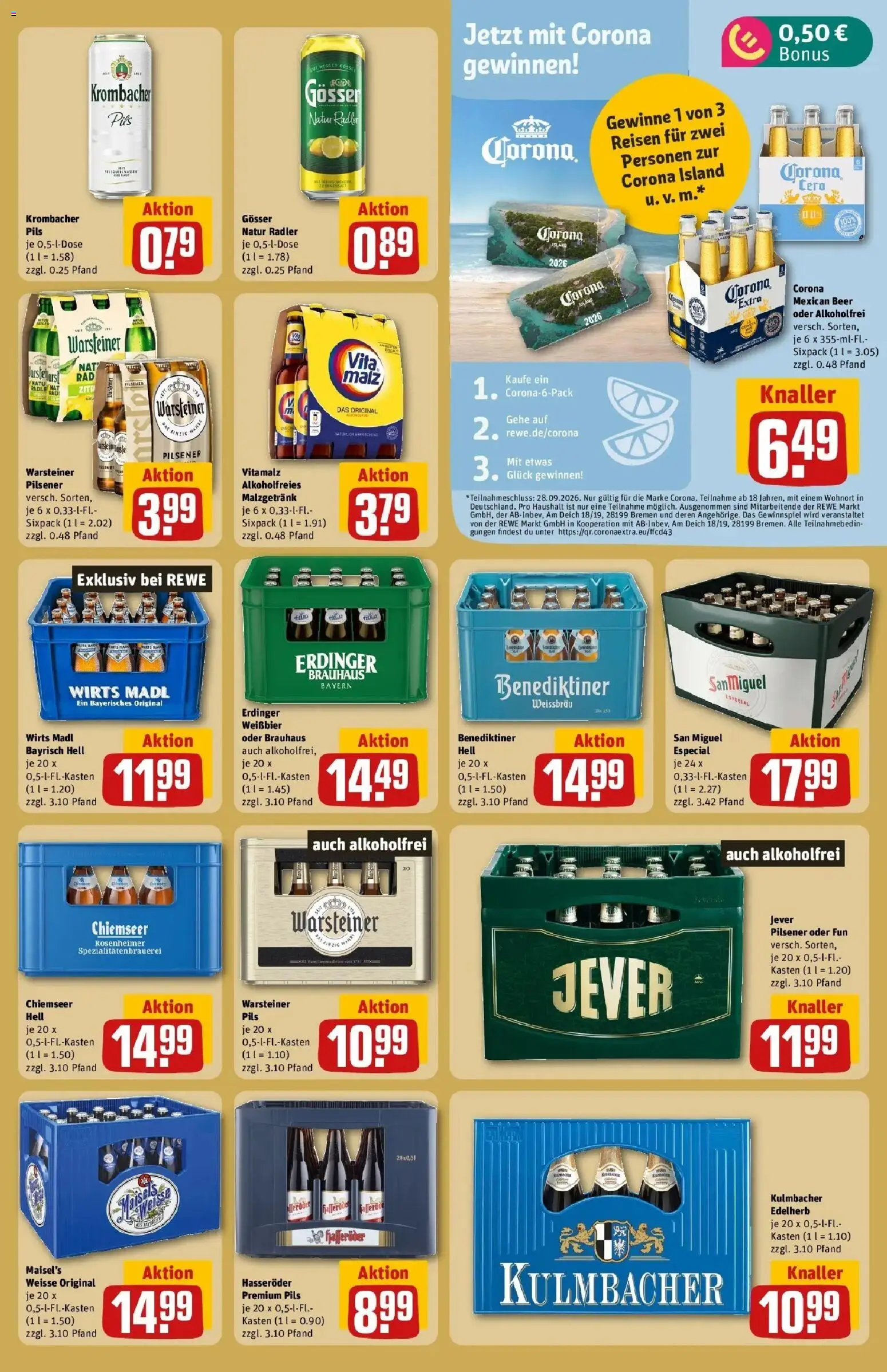 Rewe Prospekt Pegnitz – gültig ab 27.07.2026 | Seite: 17 | Produkte: Erdinger, Radler, Warsteiner, Hasseröder