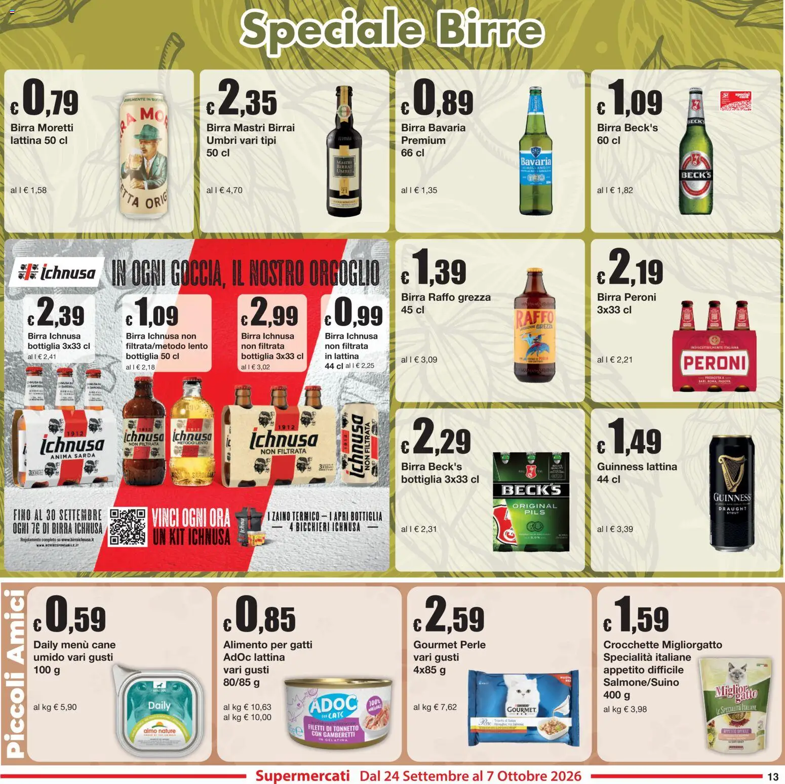 Volantino Sì con Te del 24/09/2026 | Pagina: 13 | Prodotti: Birra, Zaino, Birra Moretti, Specialità