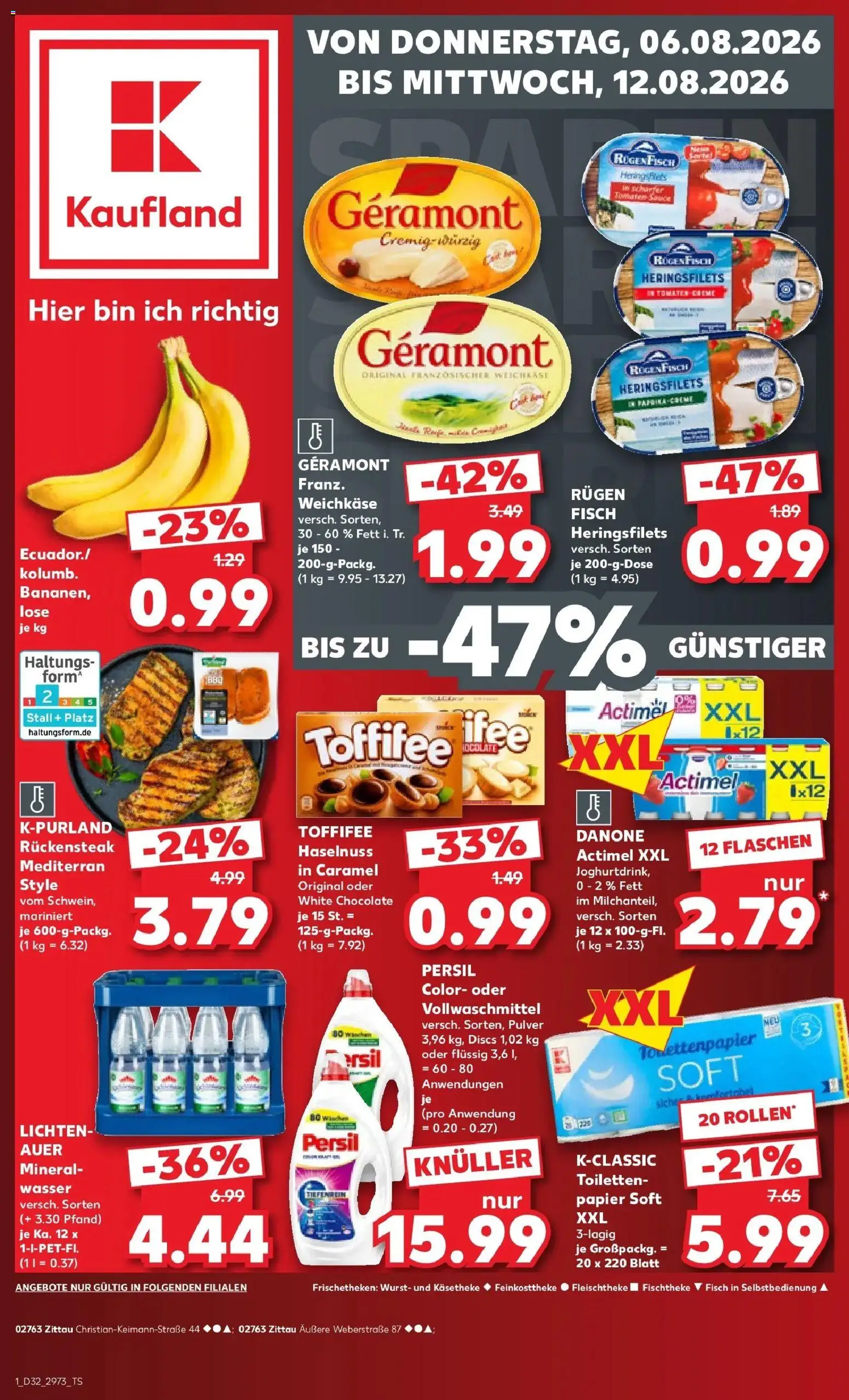 Prospekt Kaufland ab 06.08.2026 » Angebote Online zum Blättern | Seite: 1 | Produkte: Geramont, Tomaten, Fisch, Persil