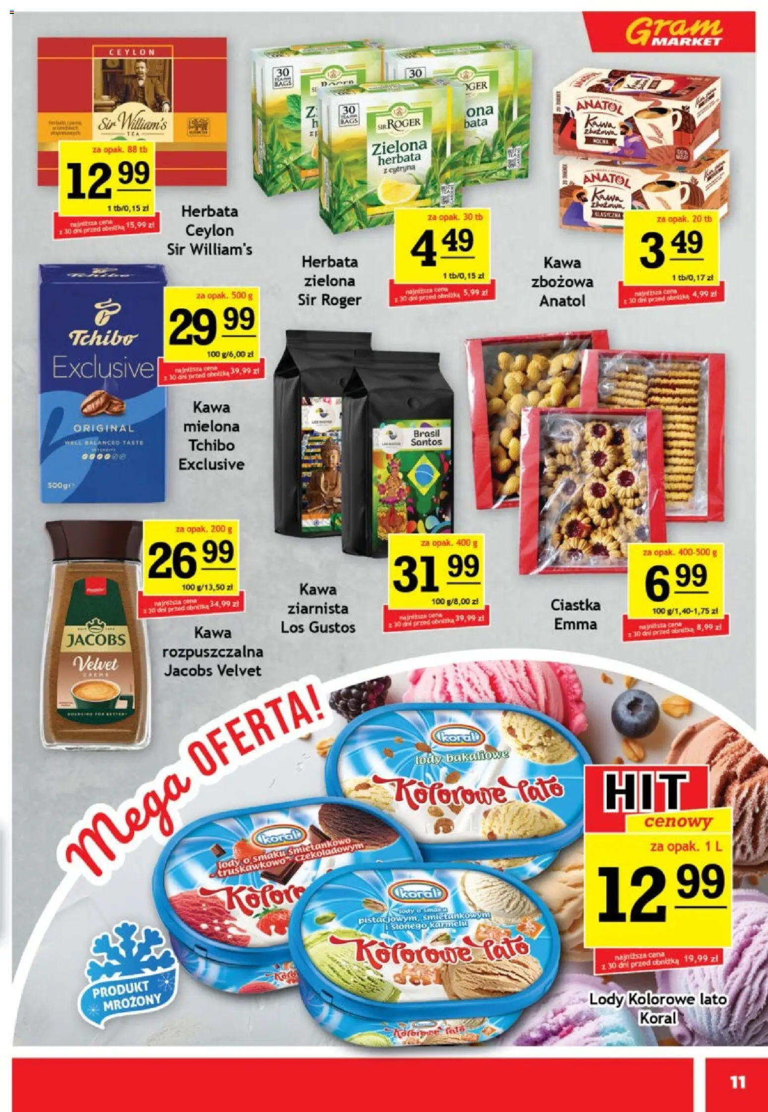 Gram Market gazetka od 01.07.2026 | Strona: 11 | Produkty: Tchibo, Herbata, Ciastka, Lody