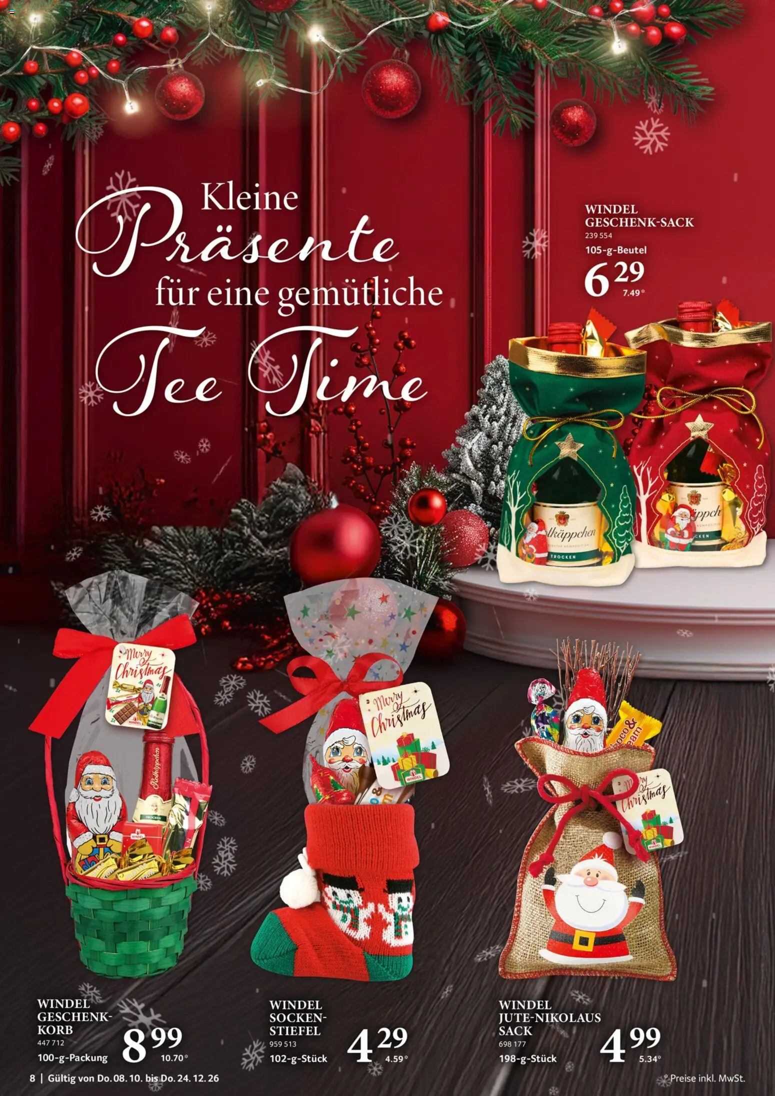 Selgros Feine Geschenke – gültig ab 08.10.2026 | Seite: 8 | Produkte: Korb, Socken, Rotkäppchen, Stiefel