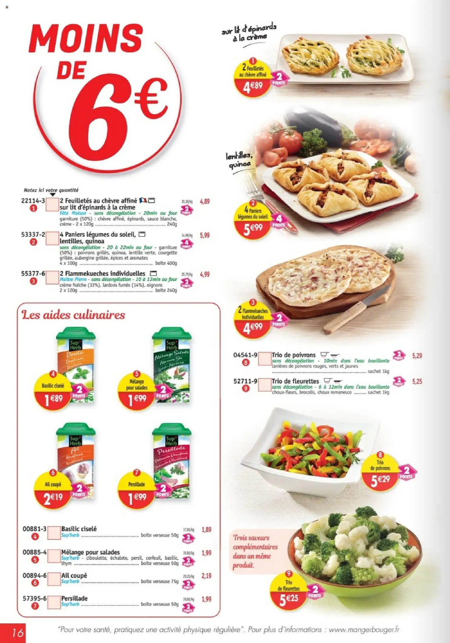 {H1} | Page: 16 | Produits: Poivrons, Épices, Quinoa, Thym