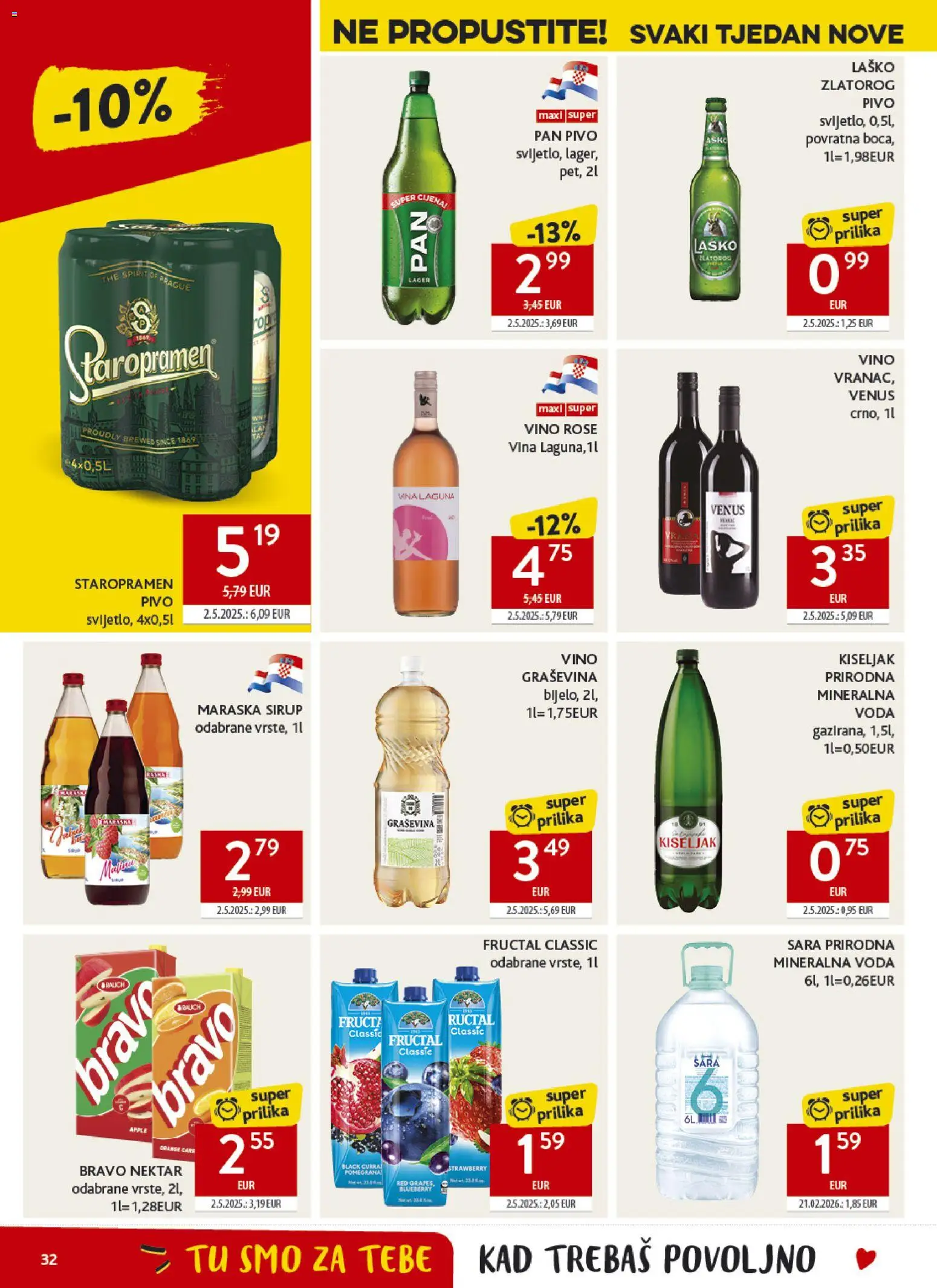 Konzum katalog | vrijedi od 20.05.2026 | Stranica: 32 | Proizvodi: Staropramen, Pivo, Pan, Sirup