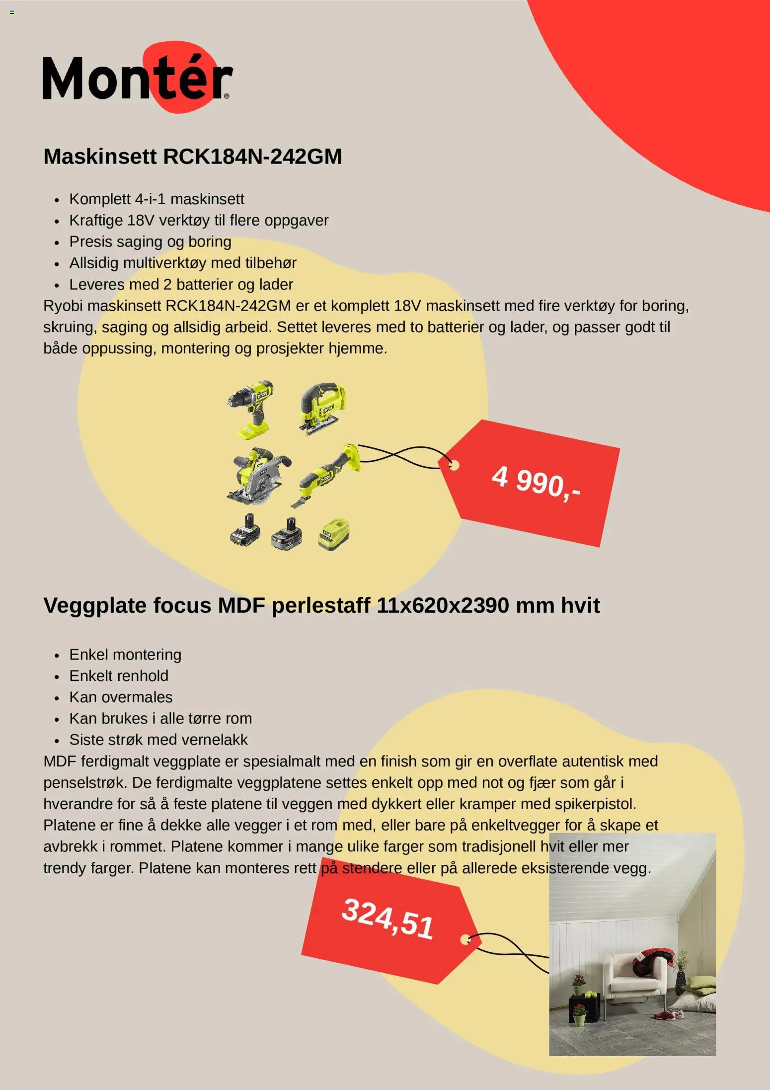 {H1} | Side: 4 | Produkter: Verktøy, Rom, Batterier, Ryobi