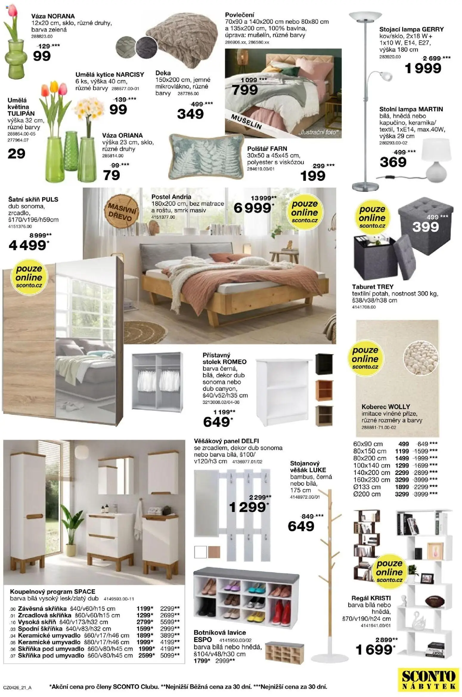 Sconto nábytek leták od 04.03.2026 | Strana: 21 | Produkty: Taburet, Kytice, Regál, Lampa