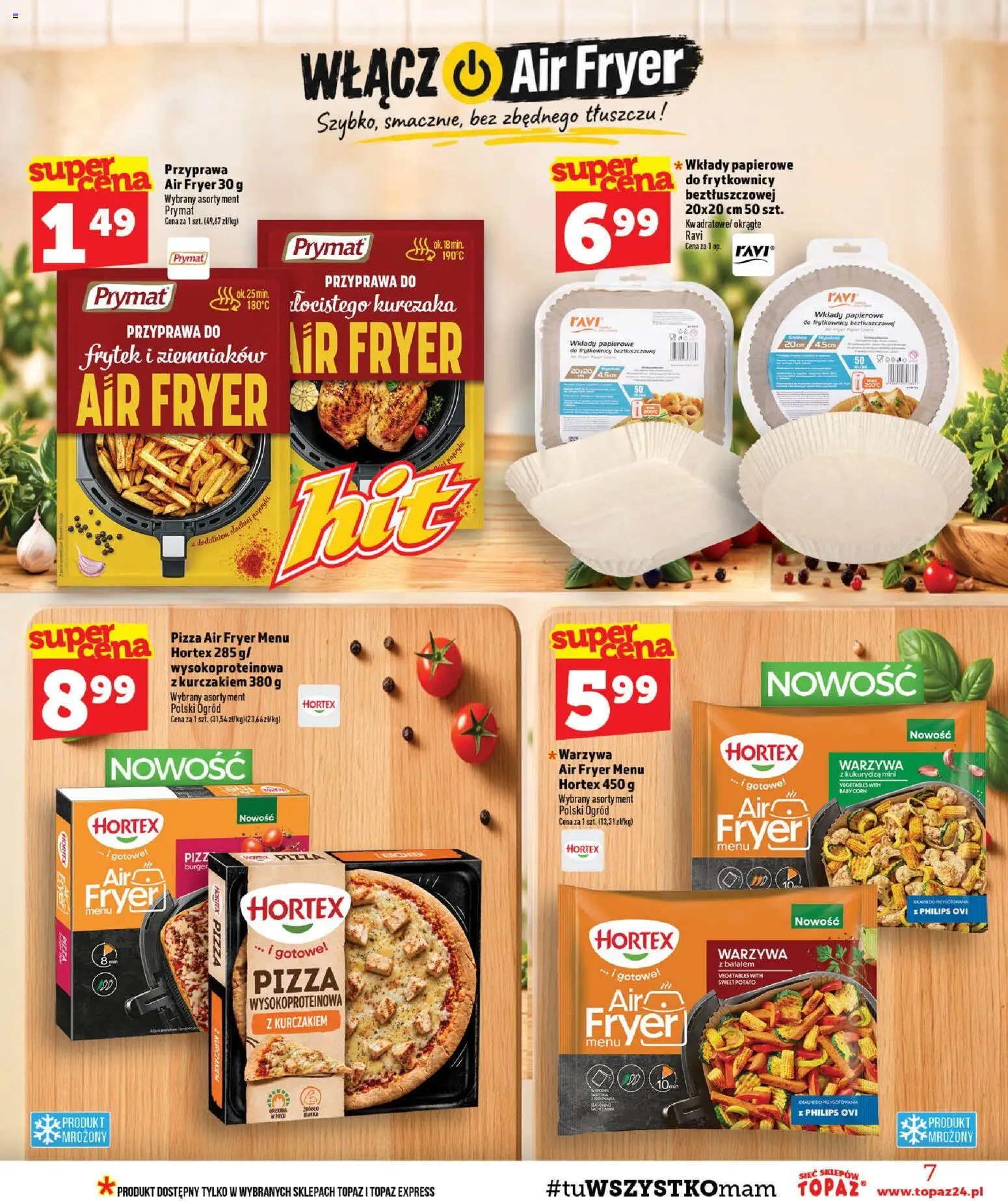 Topaz gazetka - MAZ od 15.10.2026 | Strona: 7 | Produkty: Kukurydza, Burger, Pizza, Warzywa