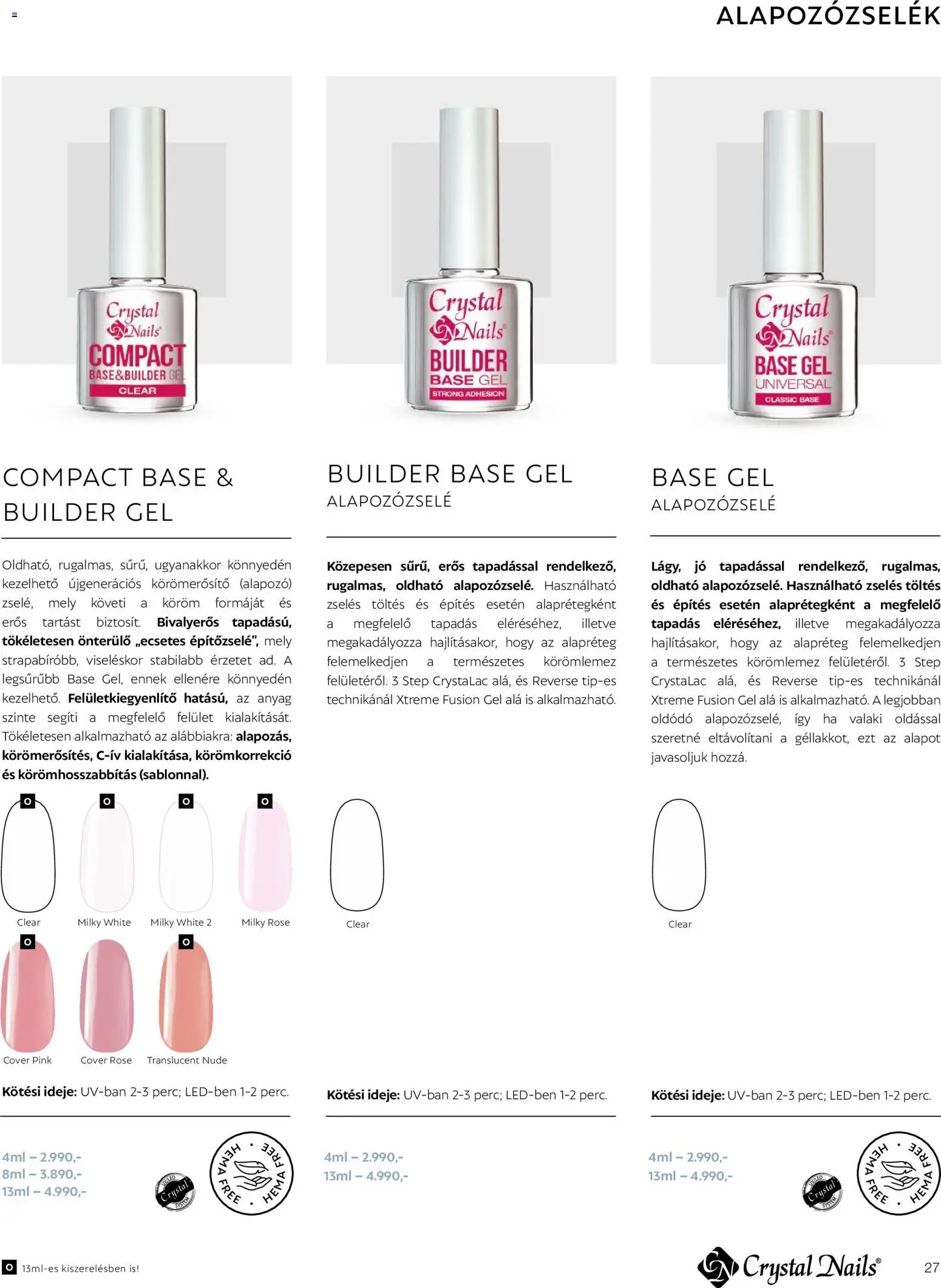 Crystal Nails akciós ujság - amely érvényes a következő dátumtól: 09.03.2026 | Oldal: 27 | Termékek: Alapozó