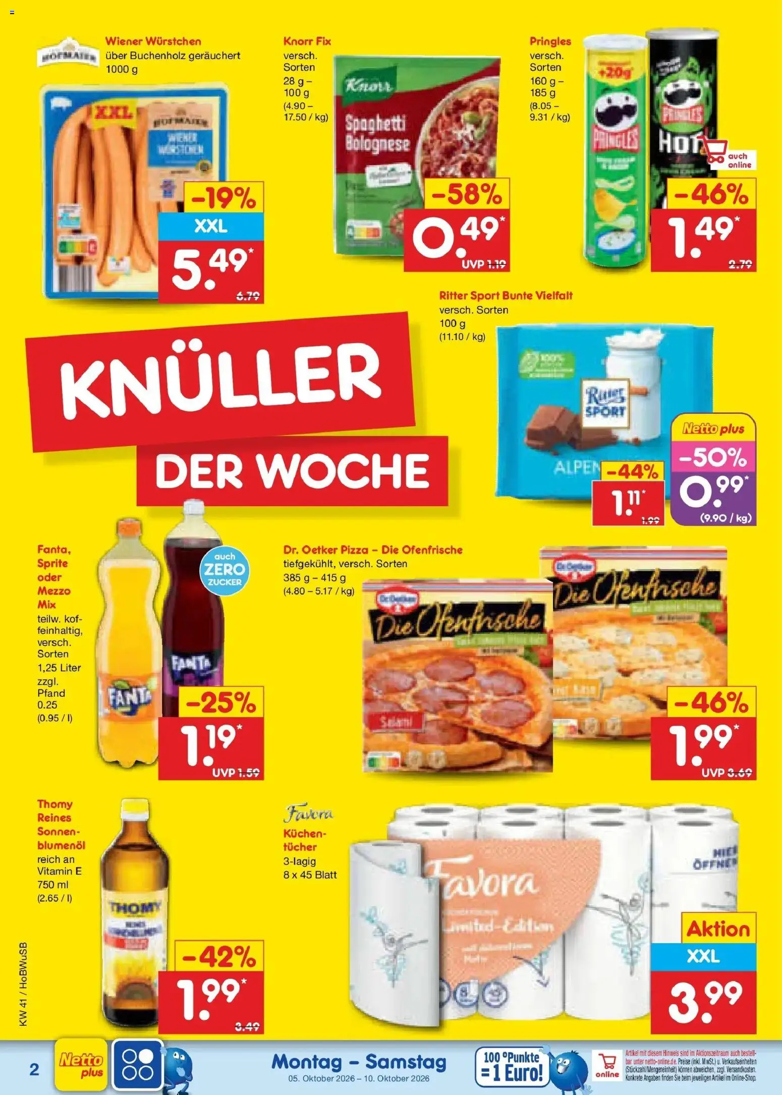 Netto Marken-Discount Prospekt Bielefeld (ab 05.10.2026) » Angebote | Seite: 2 | Produkte: Fanta, Knorr, Ofenfrische, Kuchen