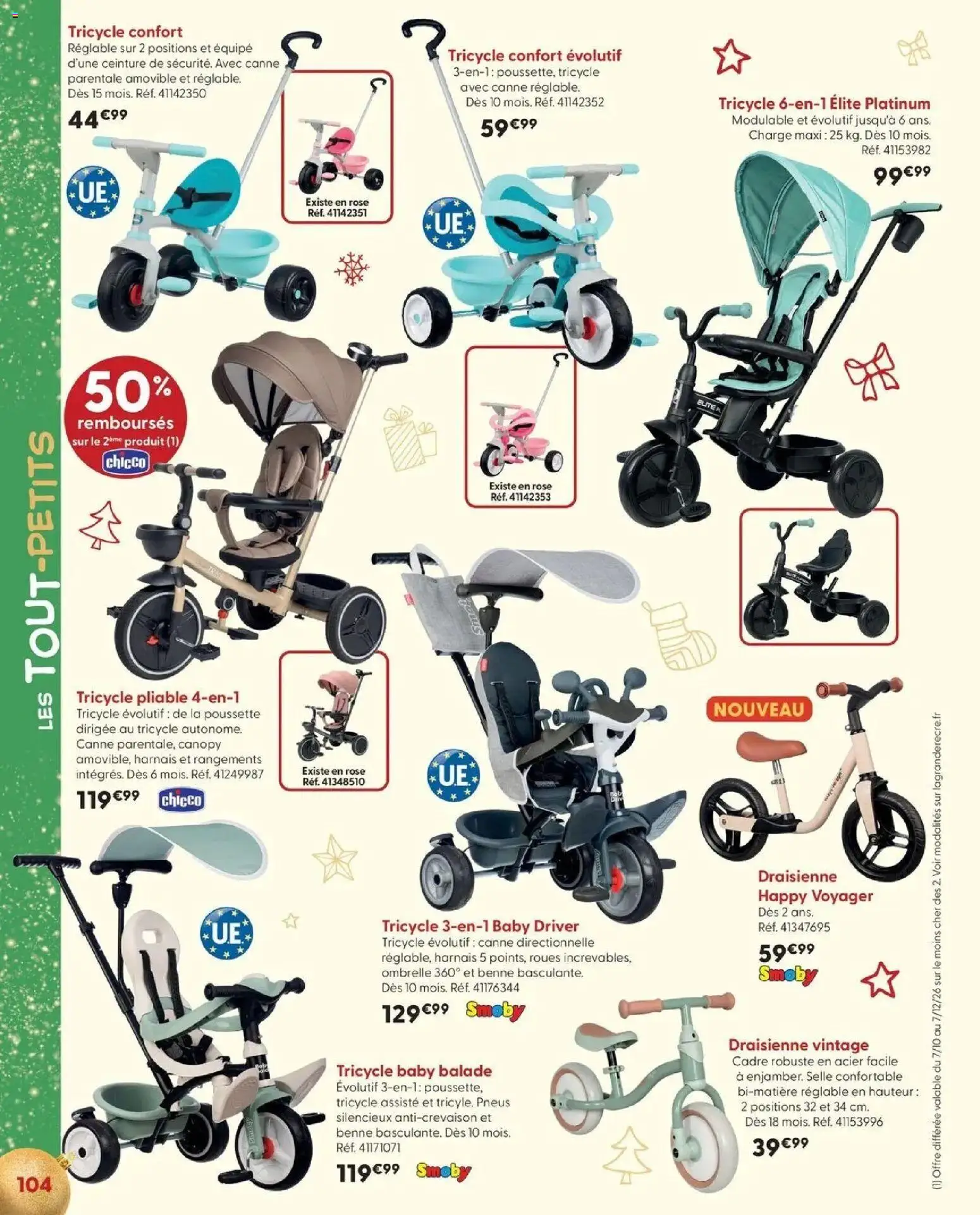 La Grande Récré - LE NOËL DE TOUTES LES PASSIONS à partir du 14/10/2026 - promo en ligne | Page: 104 | Produits: Ceinture, Pneus, Draisienne, Cadre