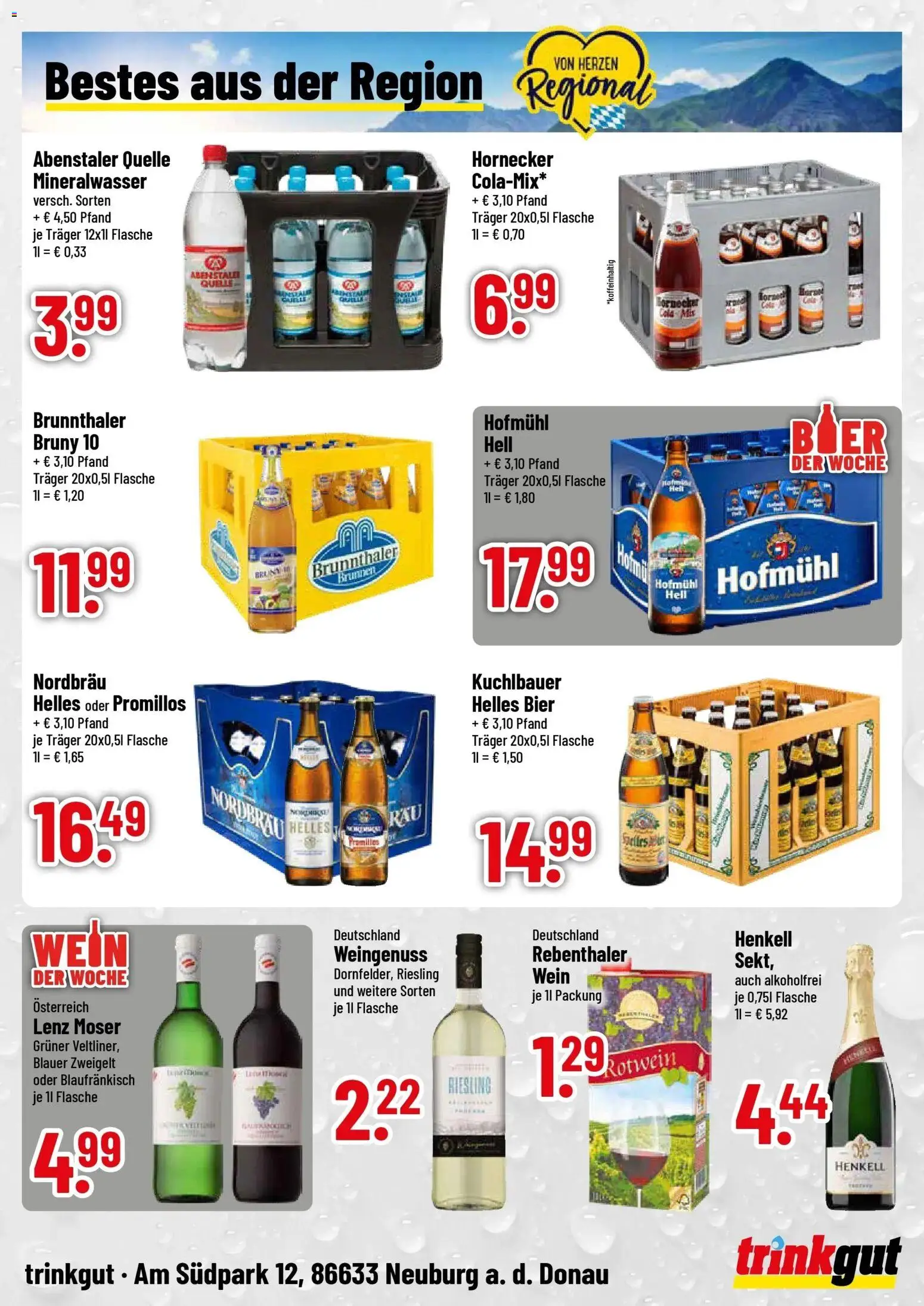 Trinkgut Prospekt Neuburg An Der Donau (ab 07.09.2026) » Angebote online | Seite: 4 | Produkte: Cola, Bier, Mineralwasser, Wein