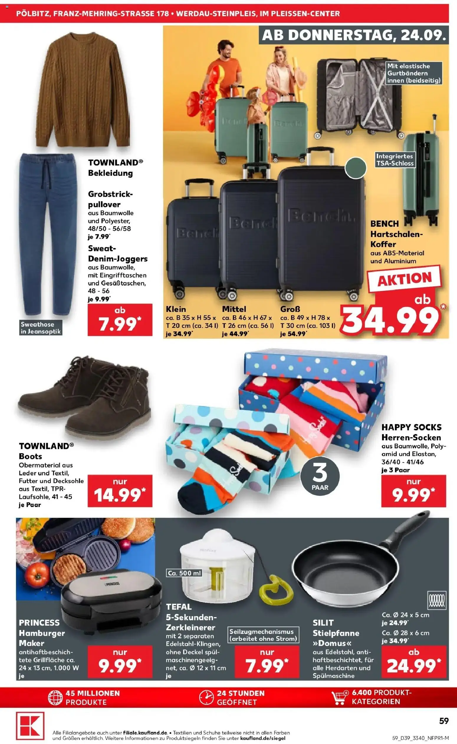 Prospekt Kaufland ab 24.09.2026 » Angebote Online zum Blättern | Seite: 59 | Produkte: Sweathose, Bekleidung, Pullover, Koffer