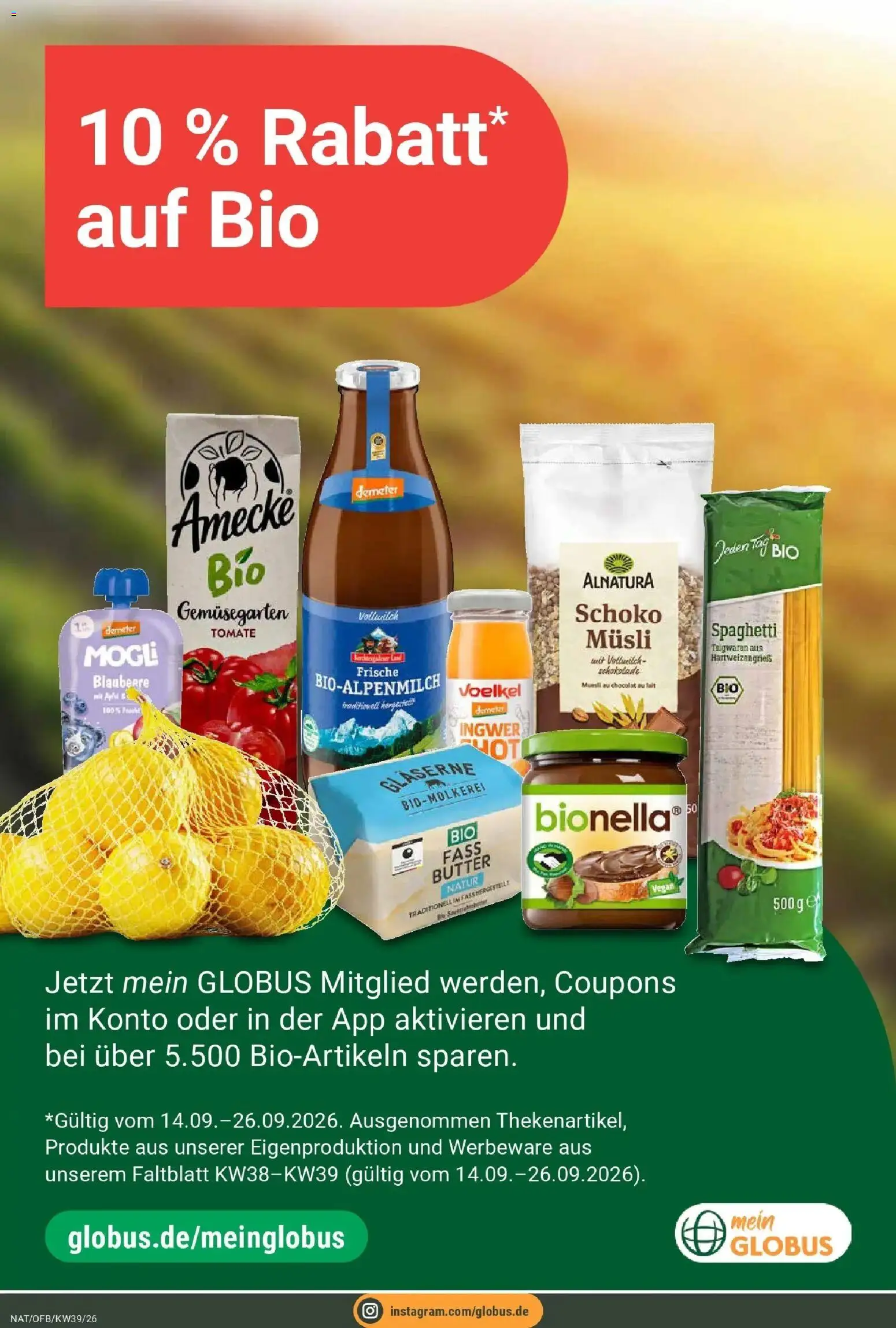 Globus Prospekt Wiesbaden-Nordenstadt (ab 21.09.2026) » Angebote online | Seite: 16 | Produkte: Musli, Butter, Schokolade, Äpfel