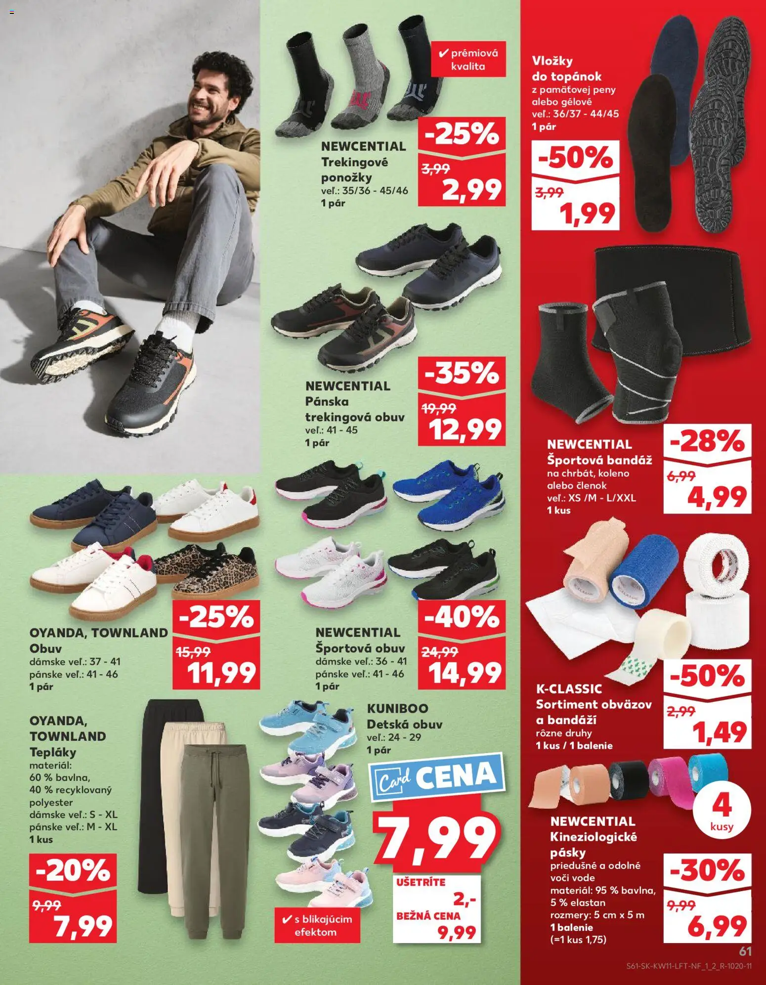 Nové Kaufland akcie – leták je platný od 12.03.2026 | Strana: 61 | Produkty: Ponožky, Športová obuv