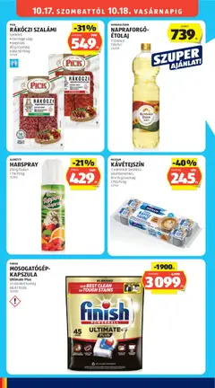 RÁKÓCZI SZALÁMI, szeletelt, • csemege vagy, • paprikás, 80 g/csomag, 6 862,50 Ft/kg, 323110 - amely érvényes a következő dátumtól: 2026.10.15. | Oldal: 24