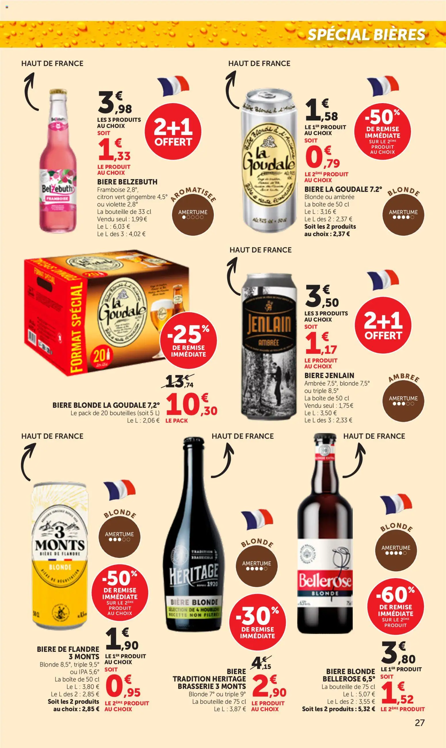 {H1} | Page: 27 | Produits: Goudale, Citron, Framboise, Bière blonde