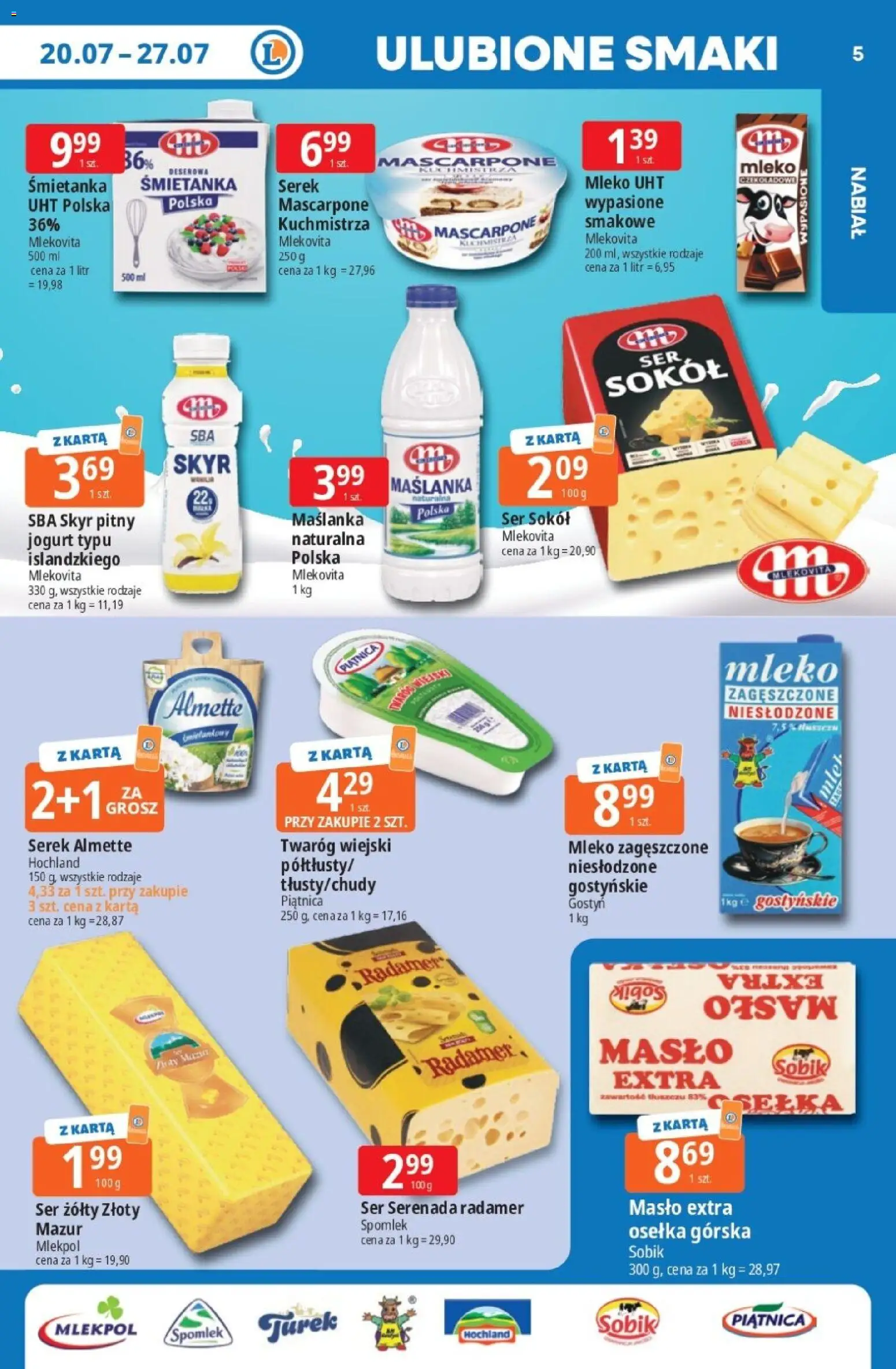 E.Leclerc gazetka od 20.07.2026 | Strona: 4 | Produkty: Karta, Maślanka, Serek, Mleko