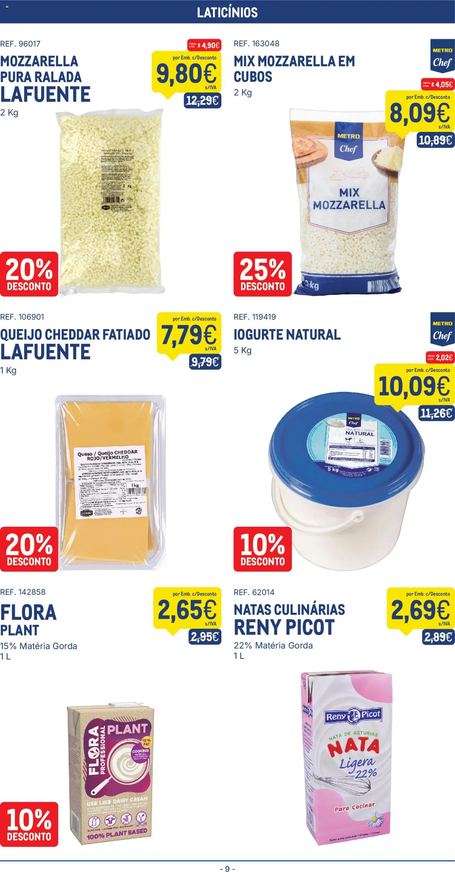 Makro Folheto │ válido de 19.05.2026 | Página: 9 | Produtos: Sal, Iogurte, Cheddar, Natas