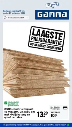 GAMMA folder - Voorbeeld van een folder van GAMMA, geldig van 14-09-2026