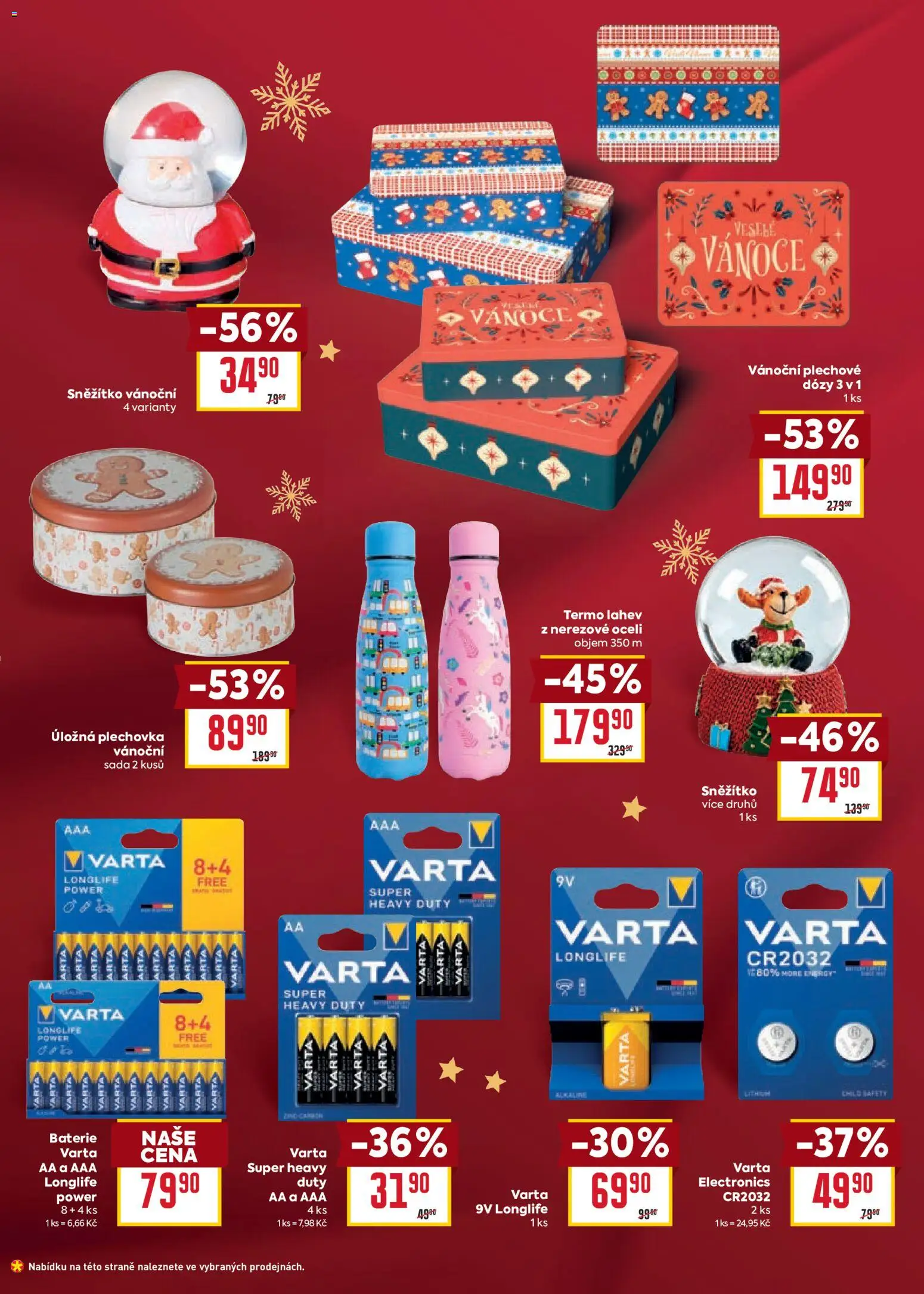 Billa leták - Vánoce od 21.10.2026 | Strana: 29 | Produkty: Dózy, Baterie, Láhev