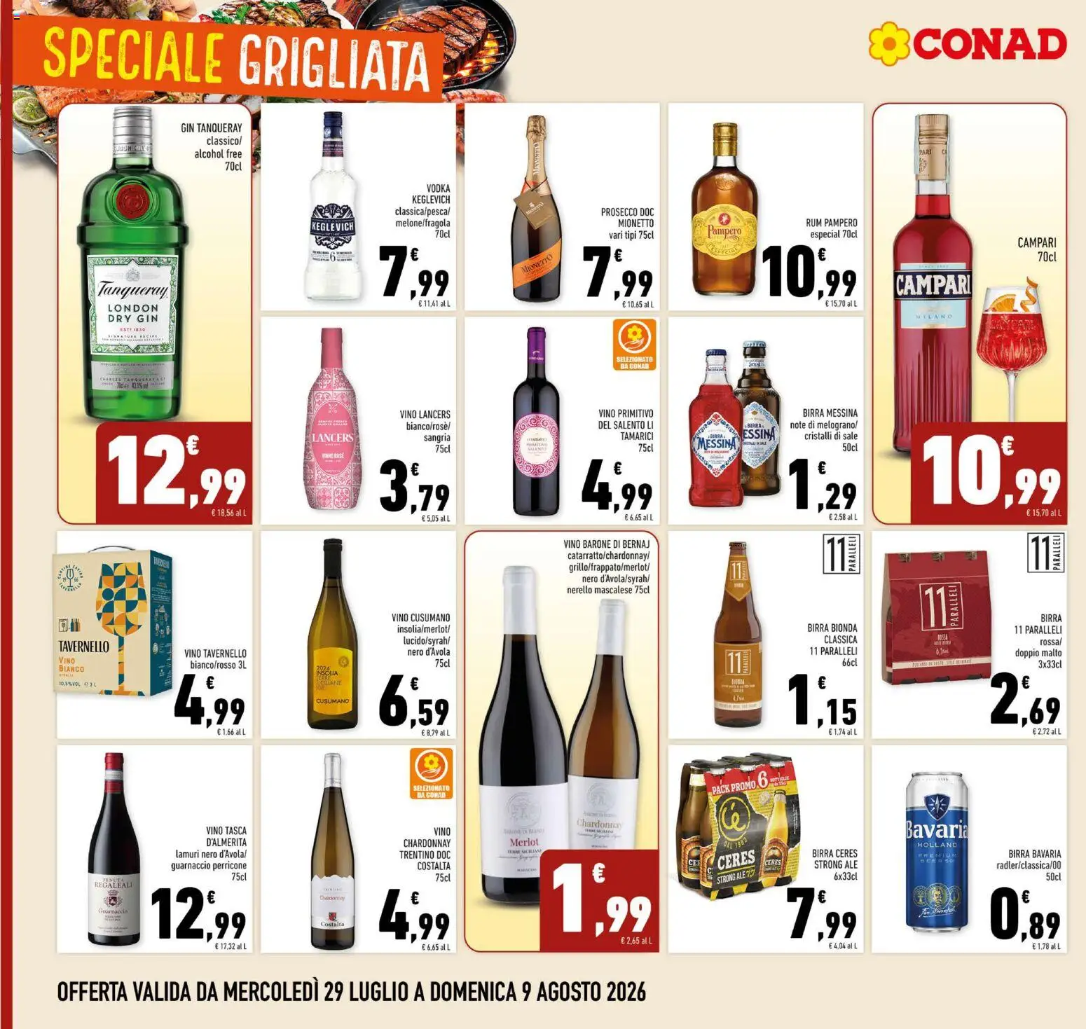 Volantino Conad del 29/07/2026 | Pagina: 8 | Prodotti: Birra, Sale, Rum, Birra messina