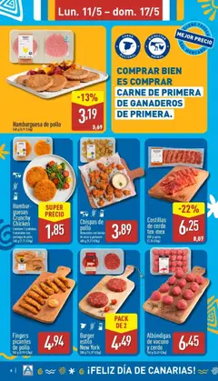 Vista previa Hamburguesa de pollo, 540 g válido desde el 11.05.2026 | Página: 6 | Productos: Cerdo, Arroz, Σοκολατούχο γάλα