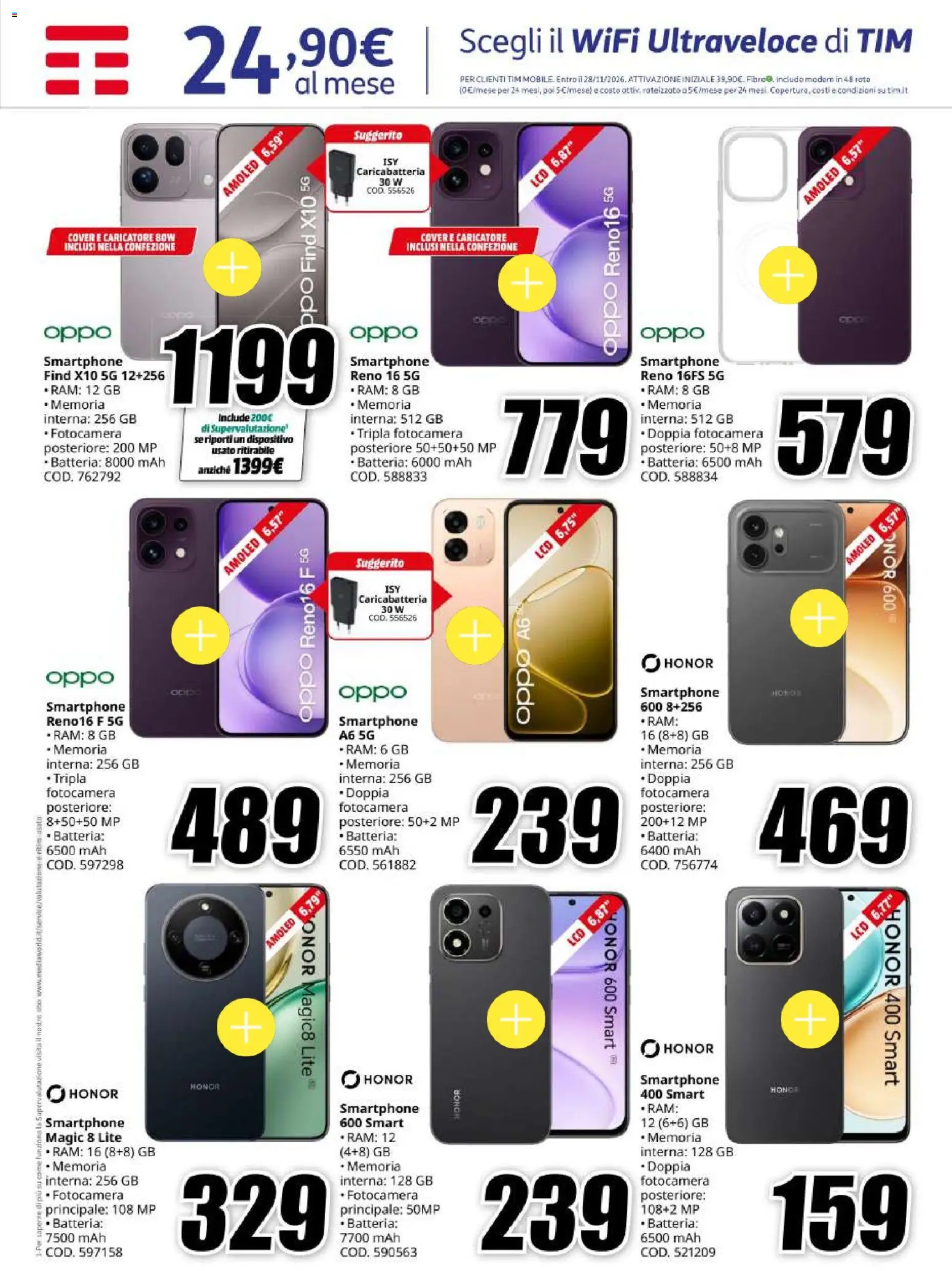 Volantino Media World del 30/10/2026 | Pagina: 4 | Prodotti: Smartphone, Fotocamera, Batteria