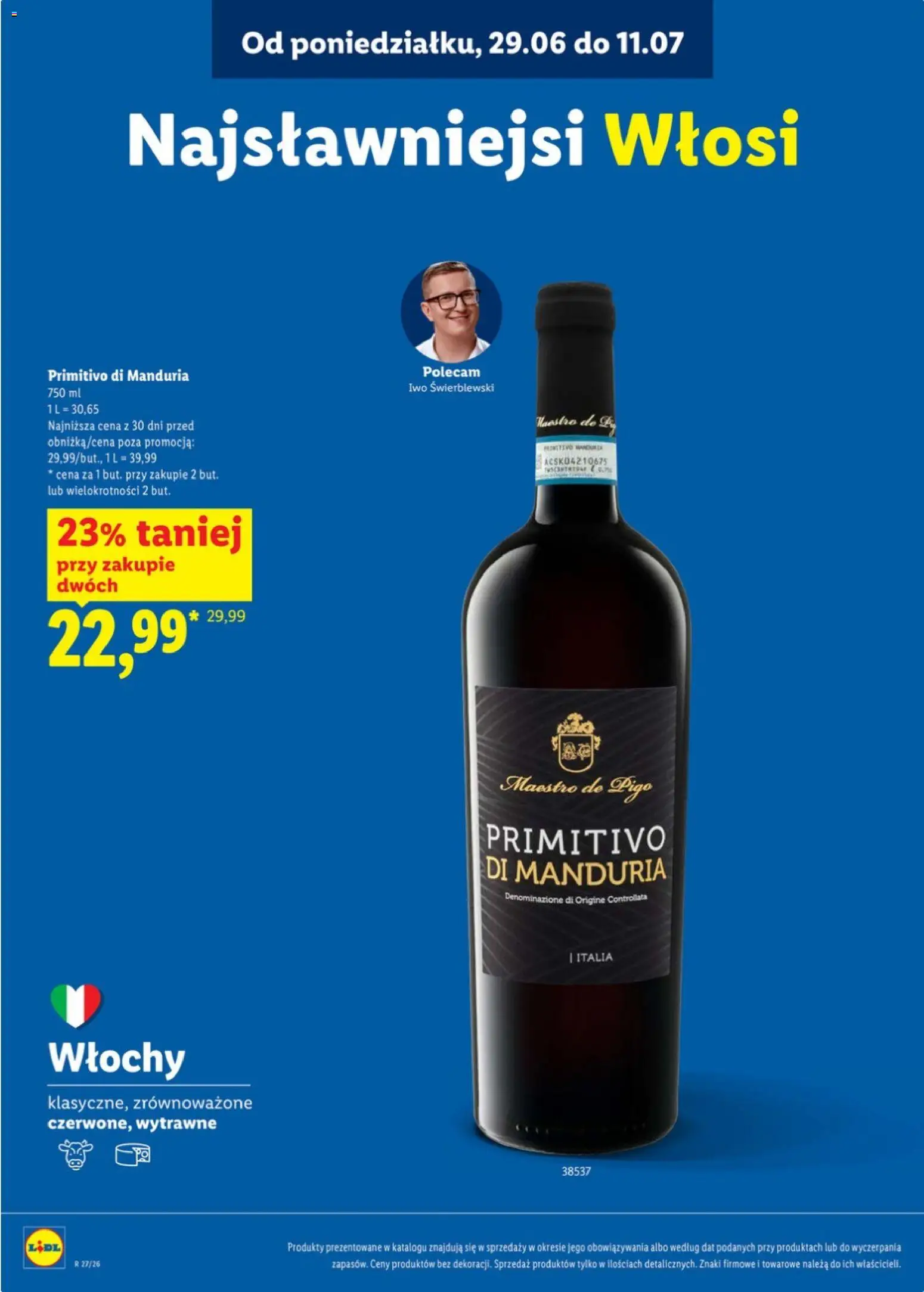 Lidl Katalog karta win od 29.06.2026 | Strona: 24 | Produkty: Primitivo Di Manduria