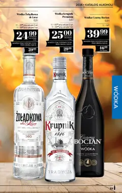 Pogląd oferty "POLOmarket katalog - Alkoholi" - ważna od 24.09.2026 | Strona: 19 | Produkty: Krupnik, Wódka Czarny bocian, Vodka, Wódka