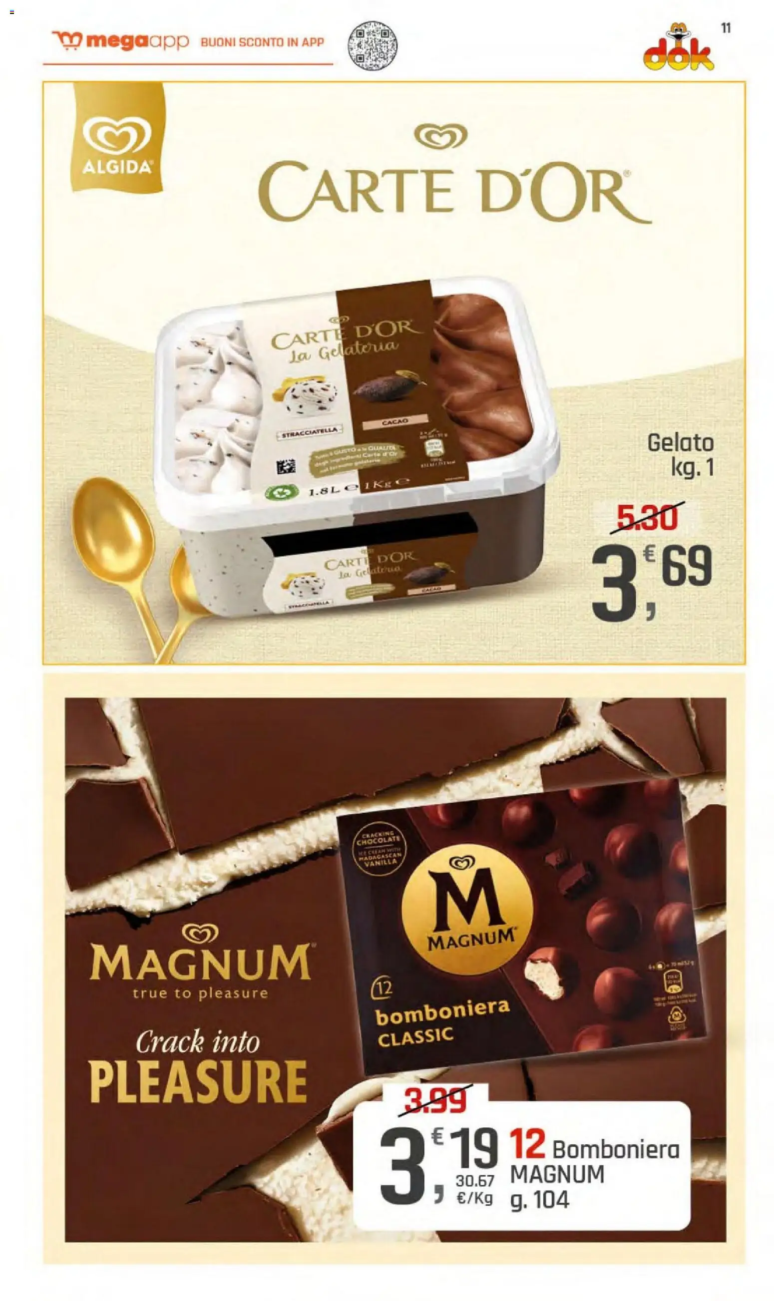 Volantino DOK del 23/07/2026 | Pagina: 11 | Prodotti: Gelato, Cacao, Stracciatella