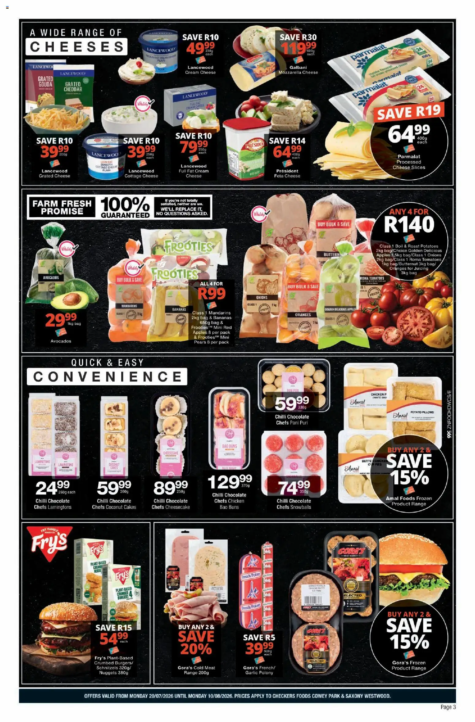 New Checkers catalogue – valid from 20/07/2026 | Page: 3 | Products: Bag, Chicken, Bananas, Potatoes