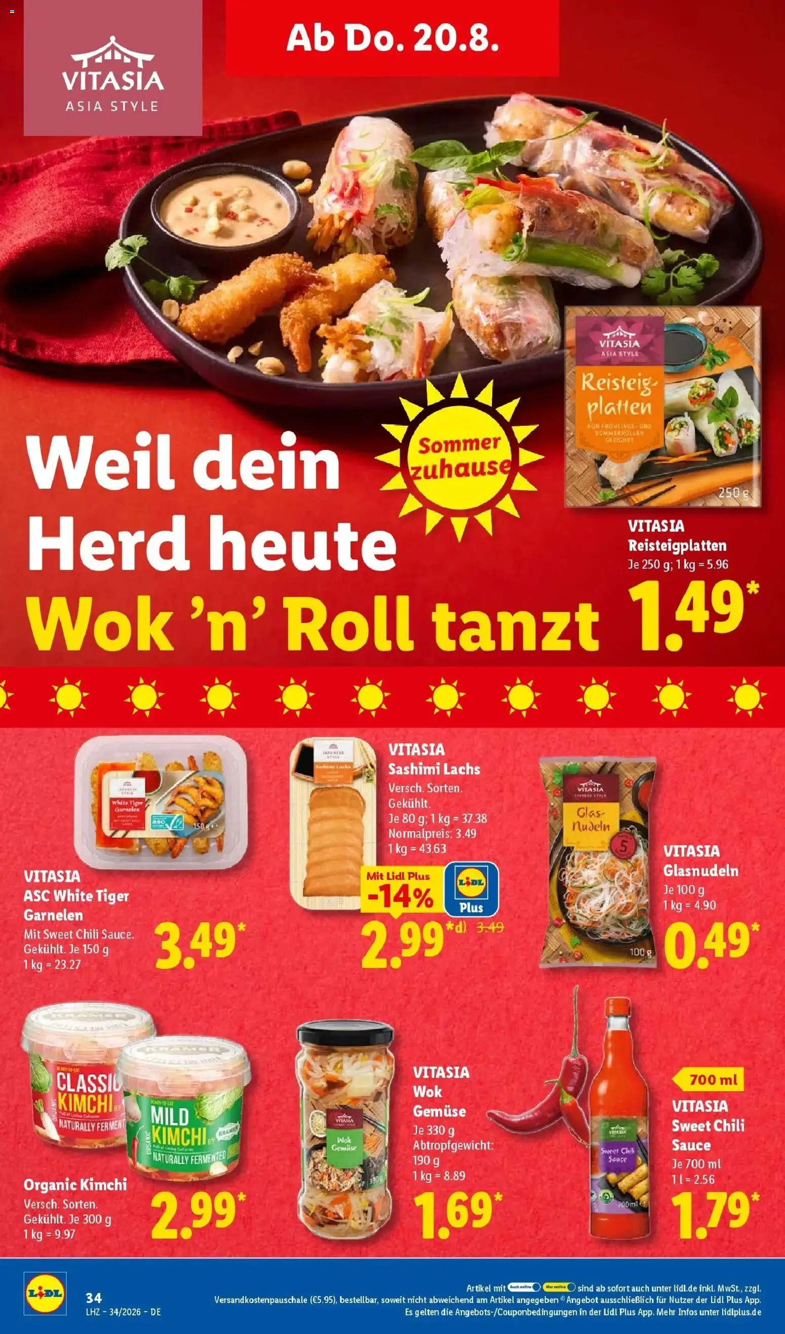 Lidl Prospekt Mühlacker (ab 17.08.2026) zum Blättern » Angebote | Seite: 56 | Produkte: Herd, Lachs, Gemüse, Nudeln