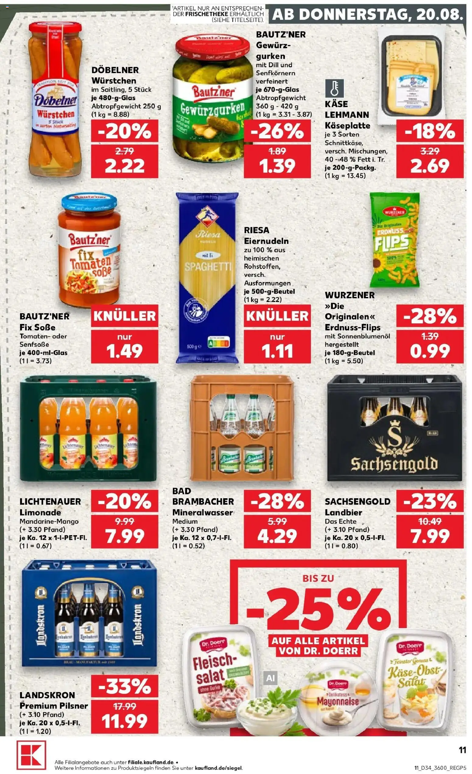 Prospekt Kaufland ab 17.08.2026 » Angebote Online zum Blättern | Seite: 22 | Produkte: Sonnenblumenol, Mayonnaise, Gurken, Salat